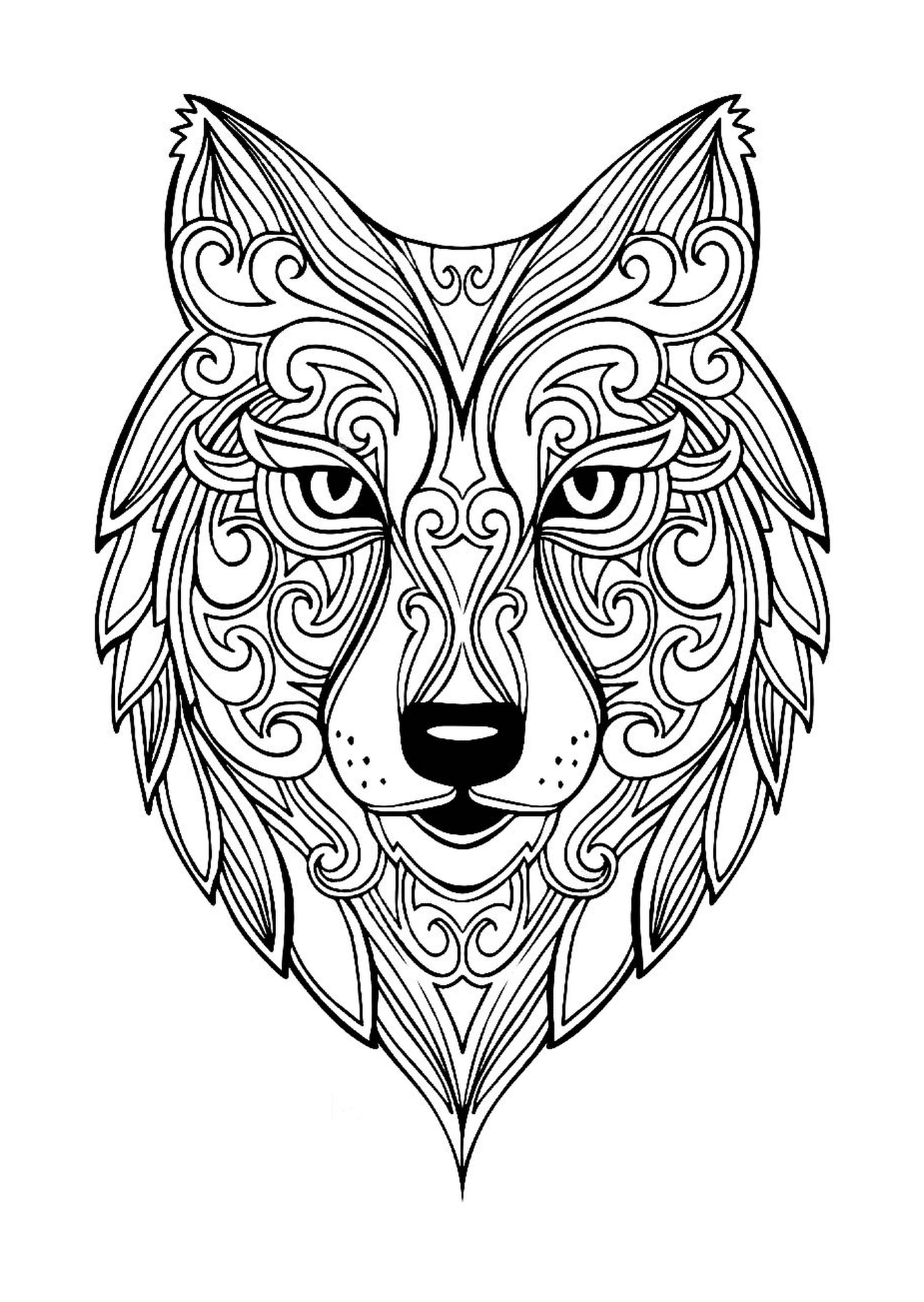  Wolfhead with patterns 