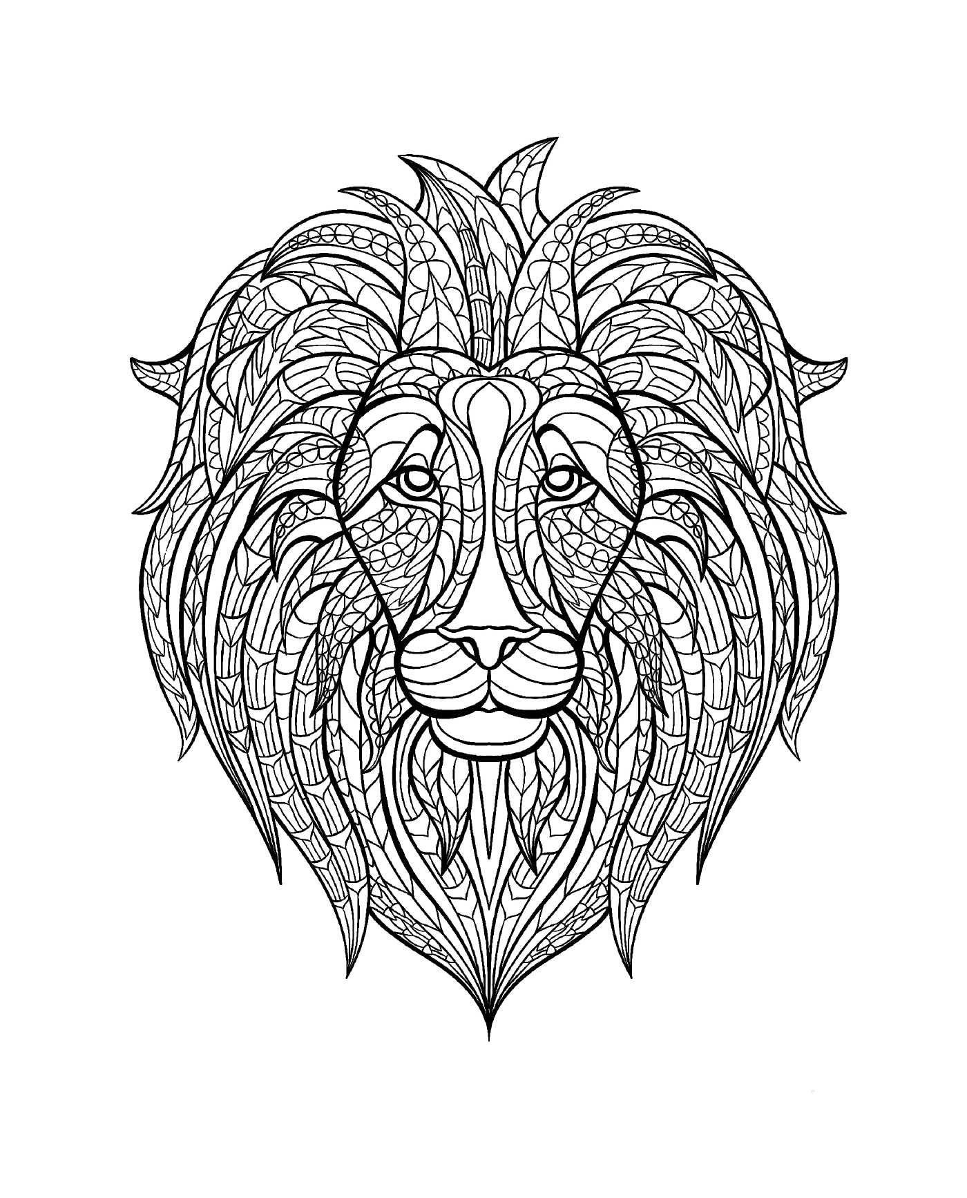  Cabeza de león con un patrón en la cara 