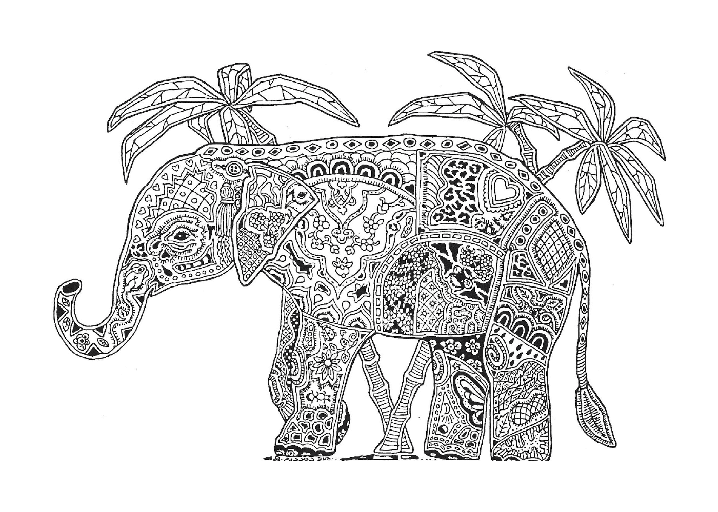  Ein verzierter Elefant 