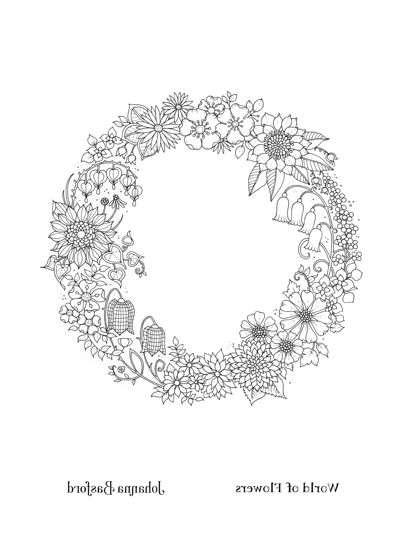  Beautiful flowers in a circle 