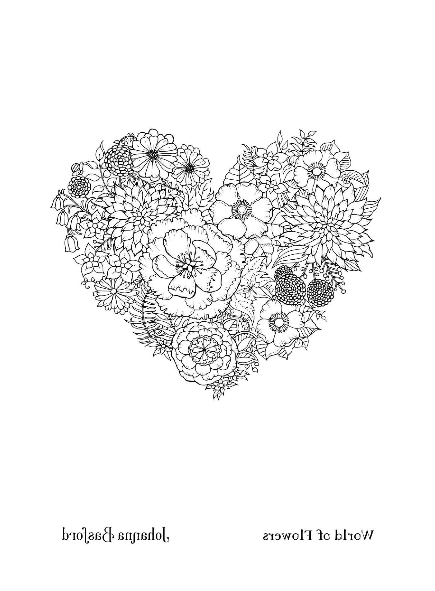  Floral heart with flowers 