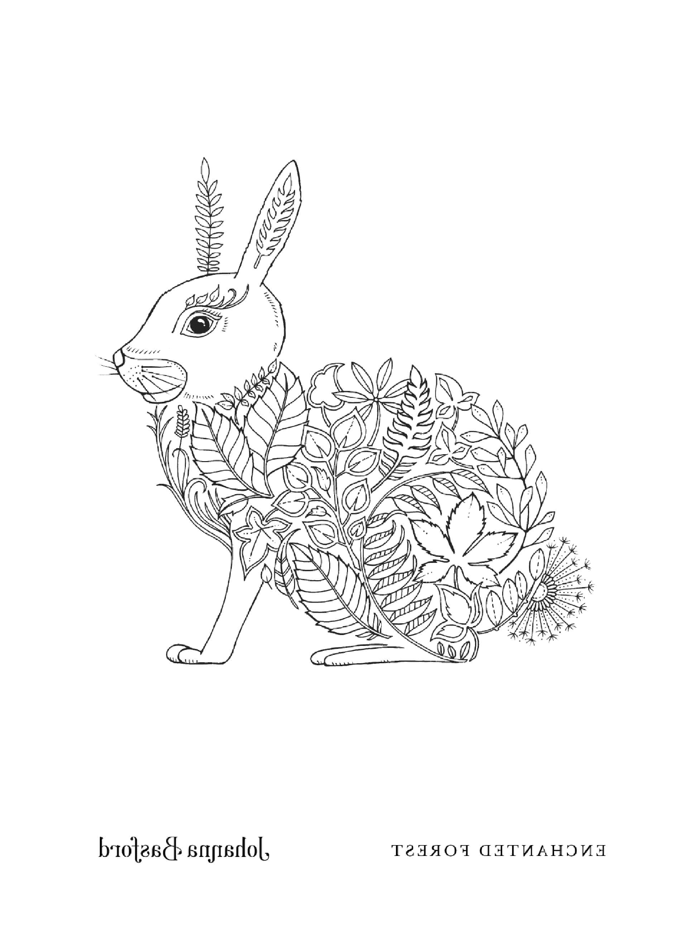  Un coniglio con i fiori 