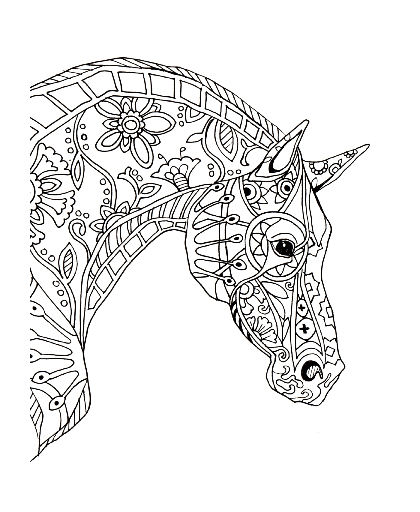  The head of a decorative horse 