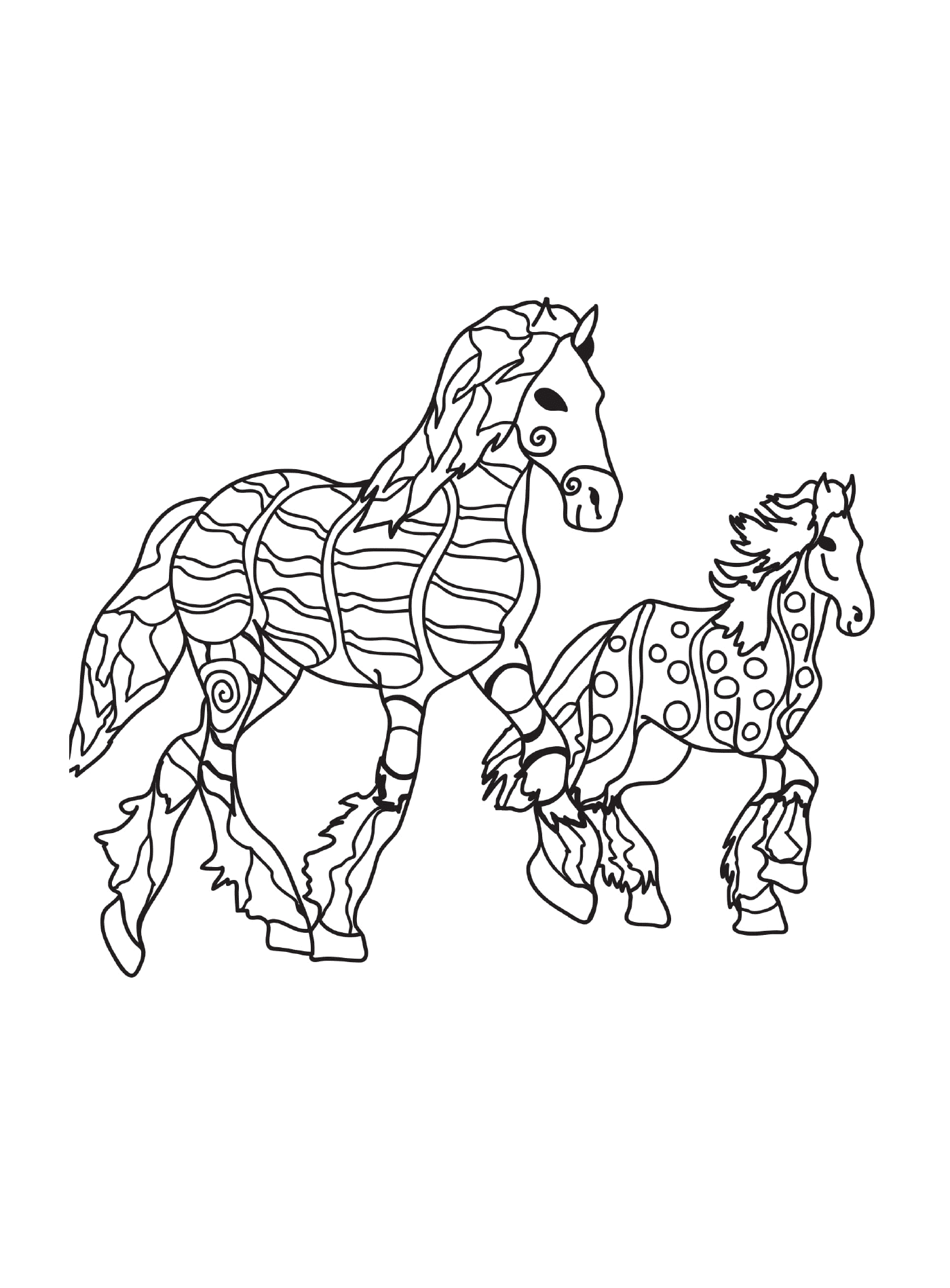  Пара лошадей, стоящих в грязи 