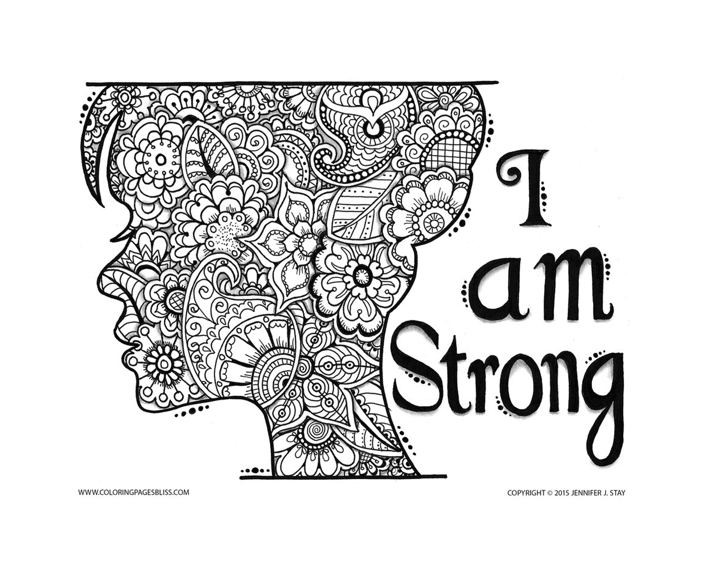  The words I am strong with a woman's head 