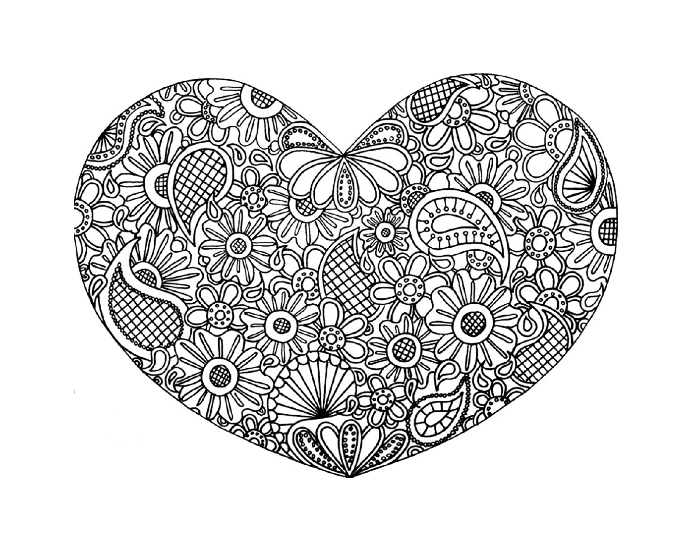 A complex heart with doodles 