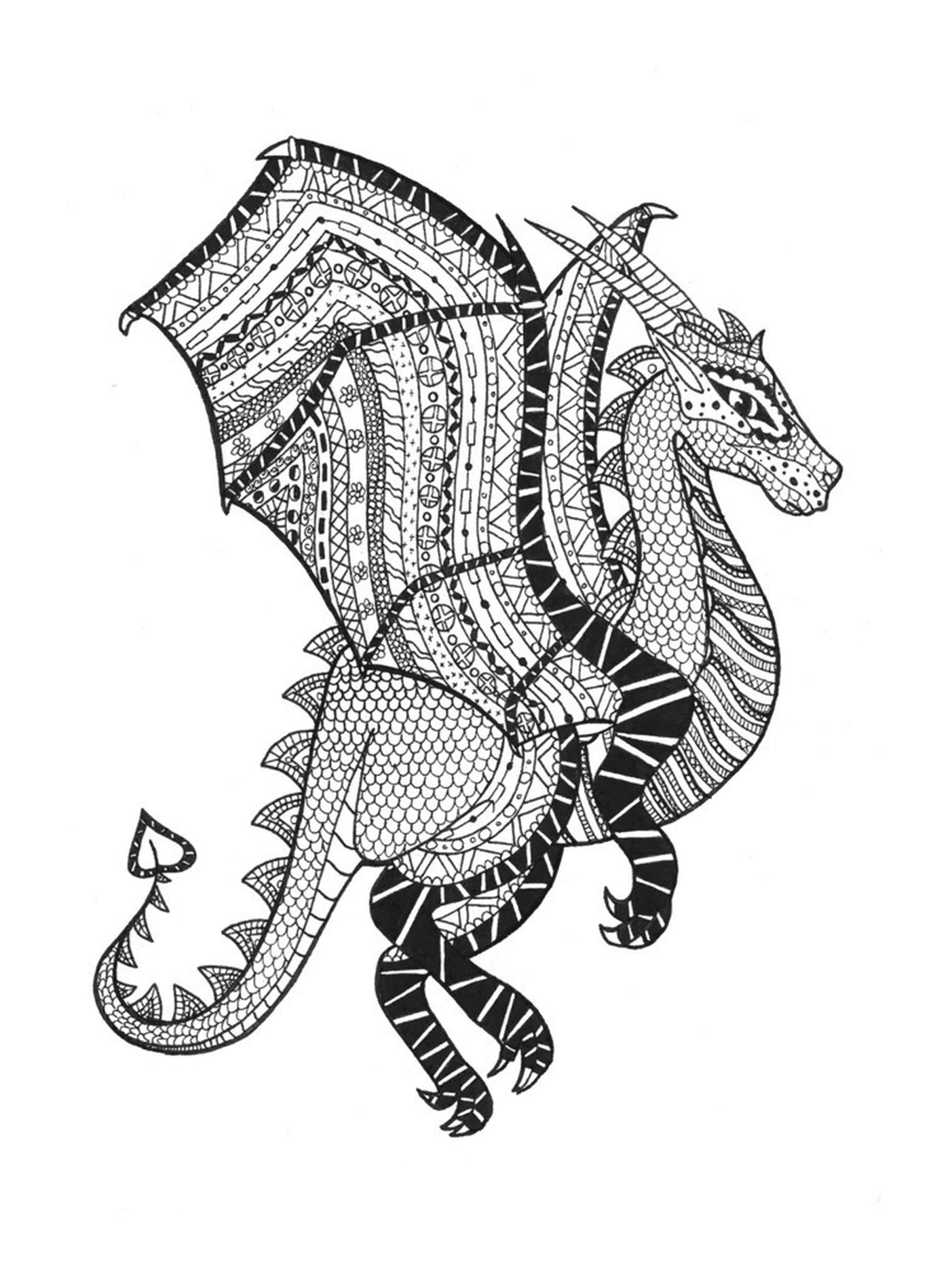  Dragon in zentangle by rachel 