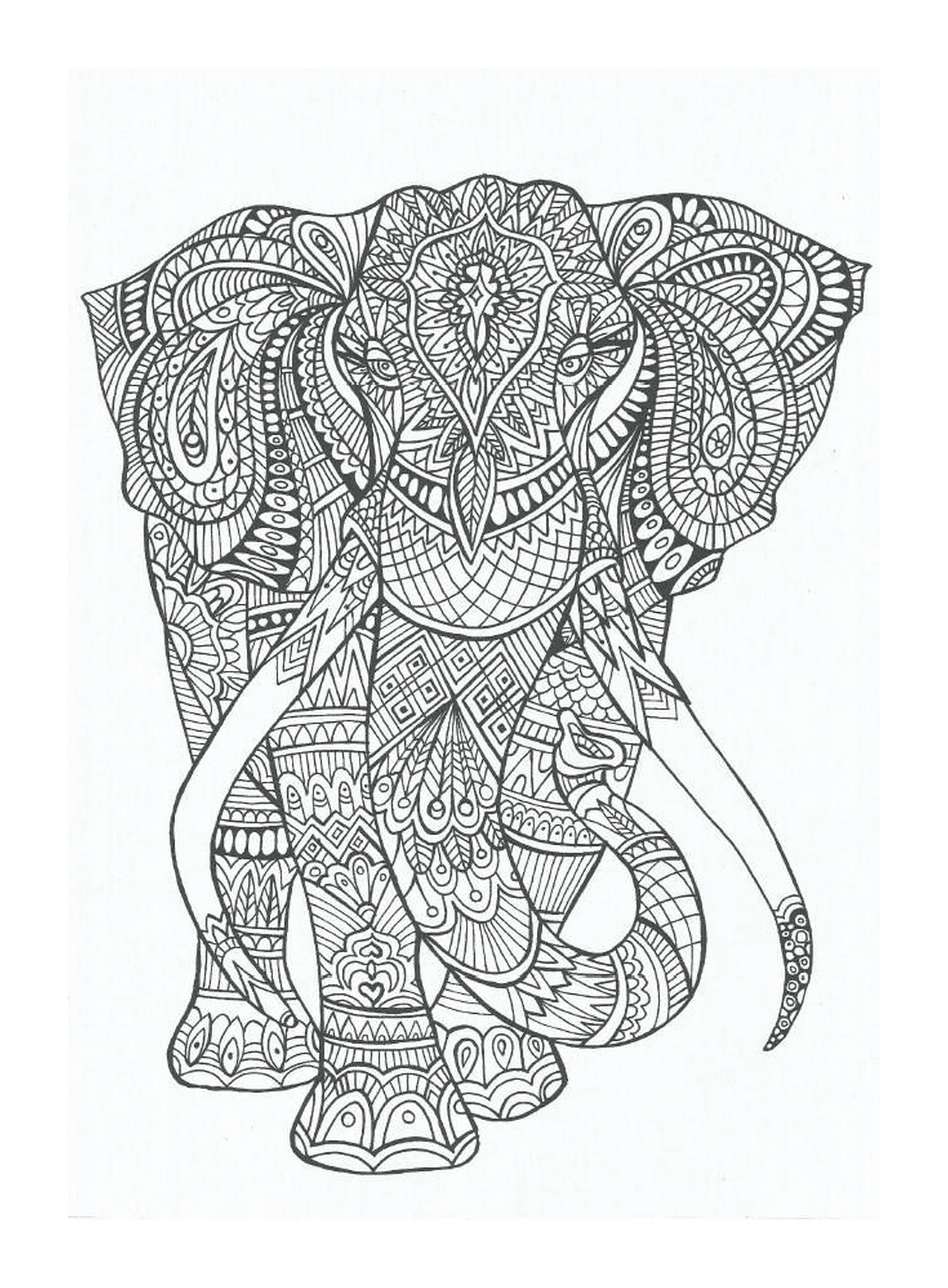  An elephant decorated with mandalas 