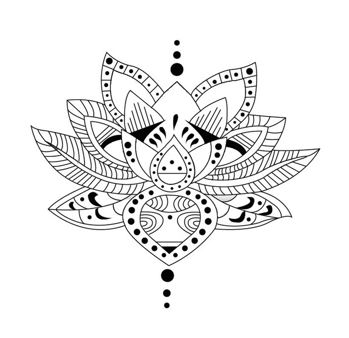  Una flor de loto con puntos 