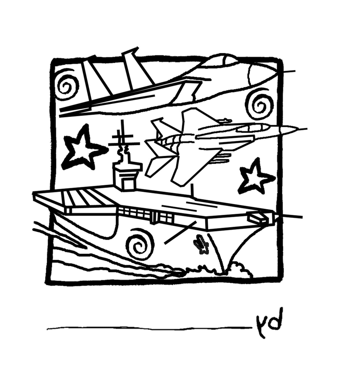  Ein Flugzeug und ein Boot 