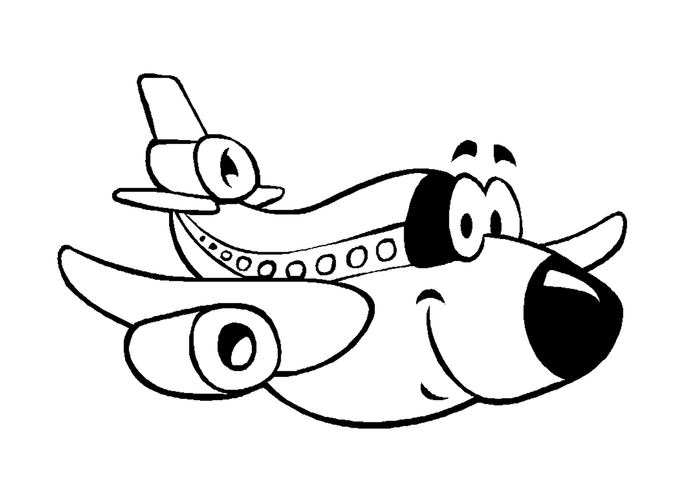  Un avión con una cara a su lado 