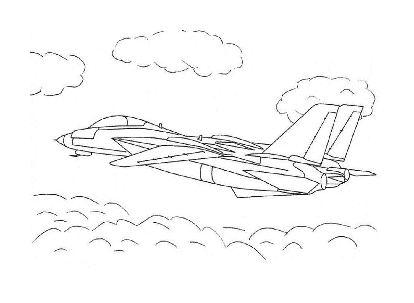  Un aereo da caccia vola nel cielo 