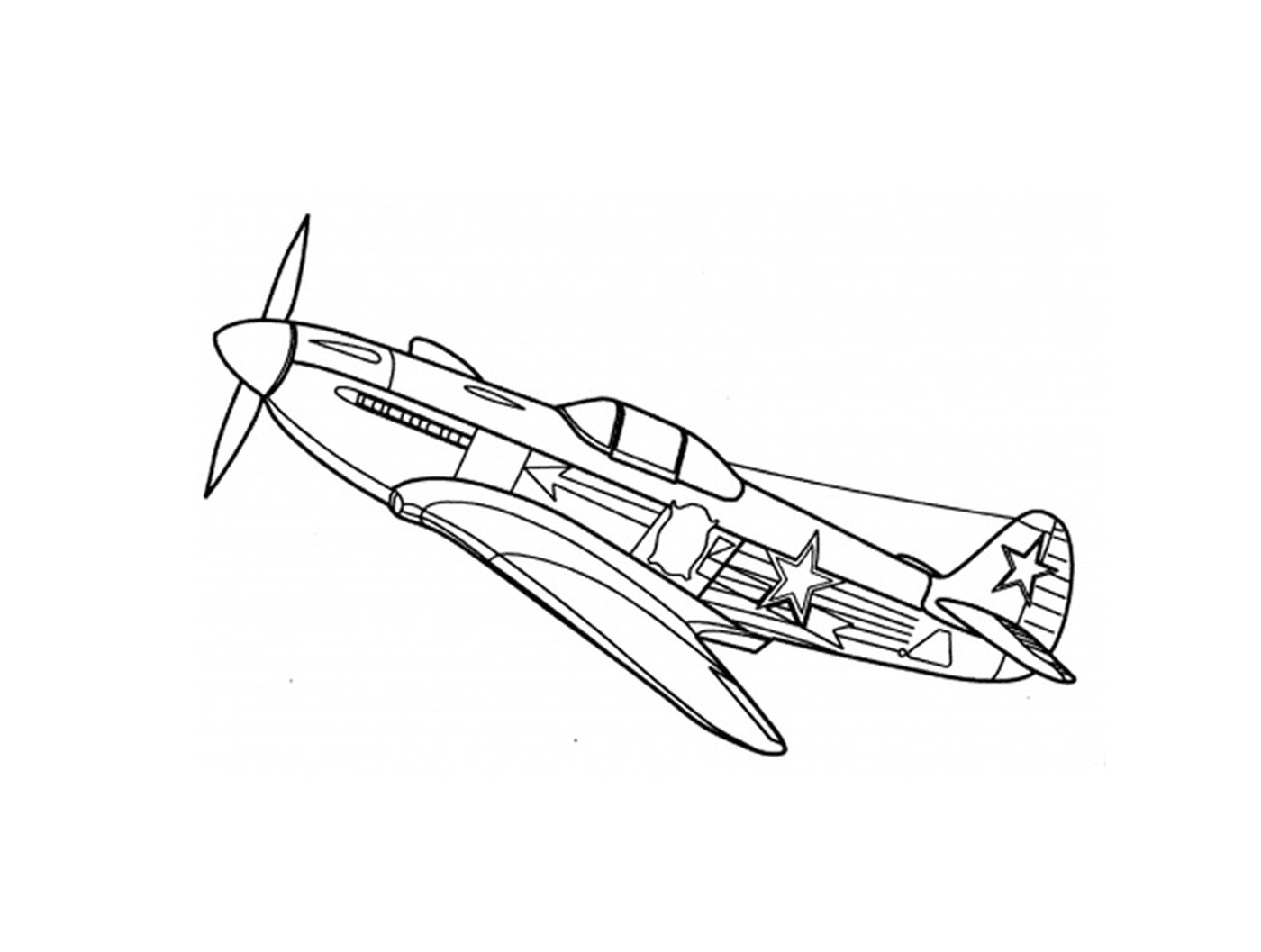  Un aereo da guerra è disegnato 