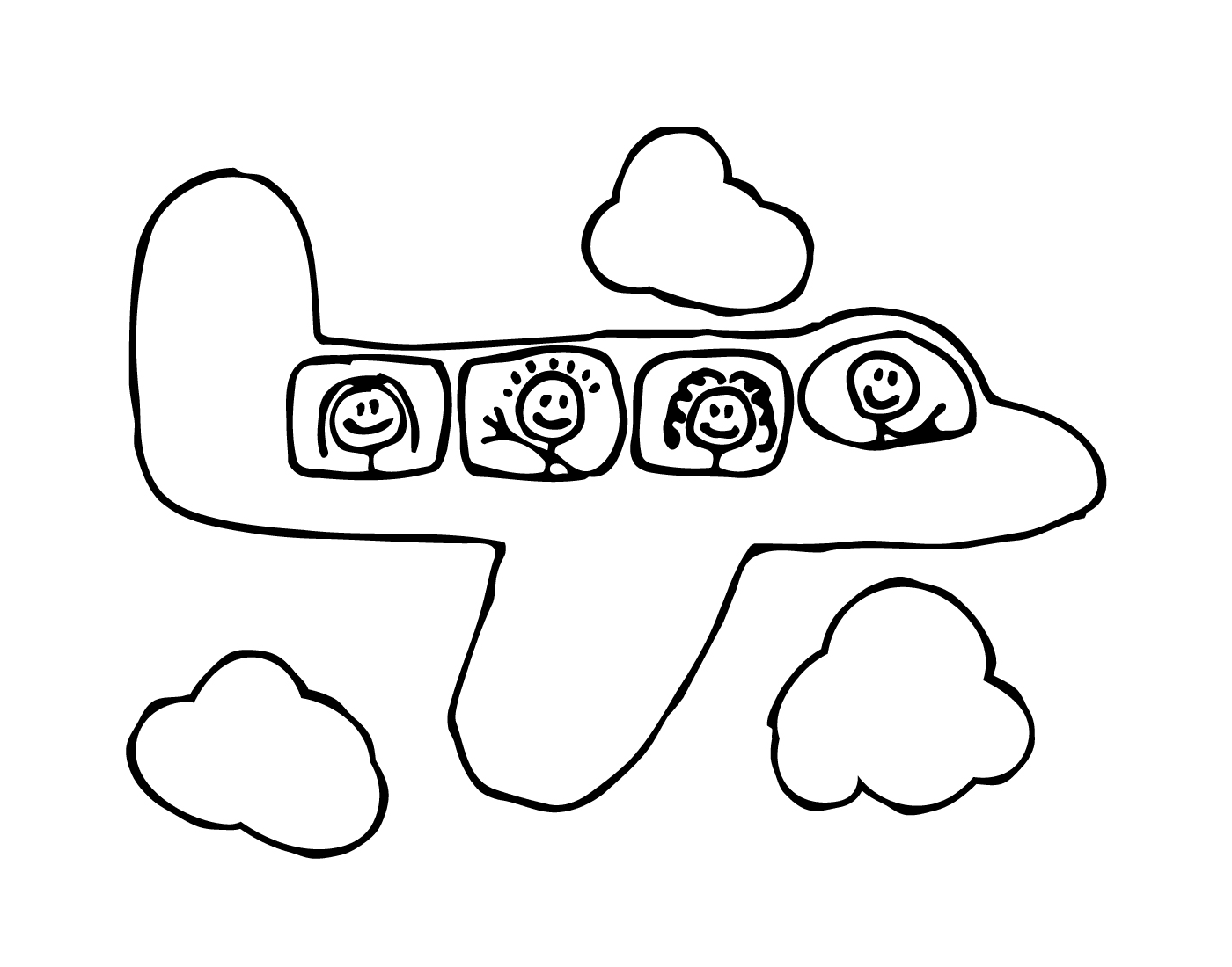  Ein Flugzeug mit vier Personen an Bord 