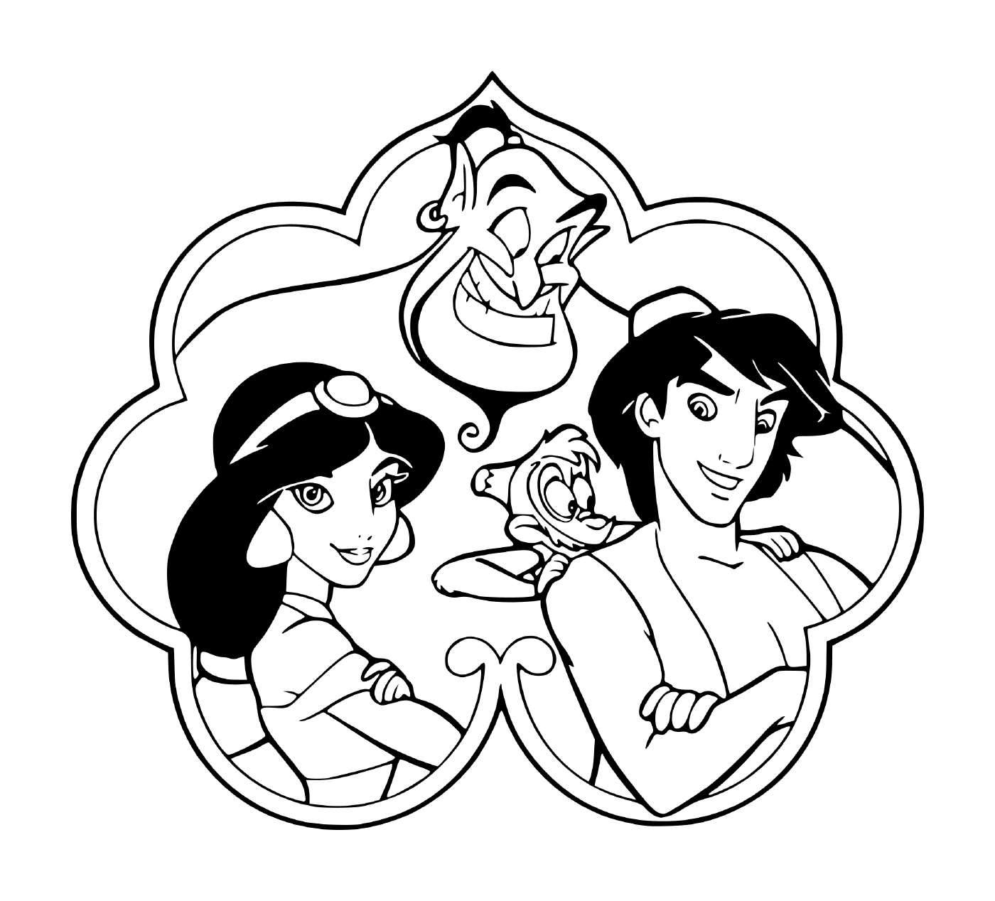  Aladdin, Jasmine and the genius 