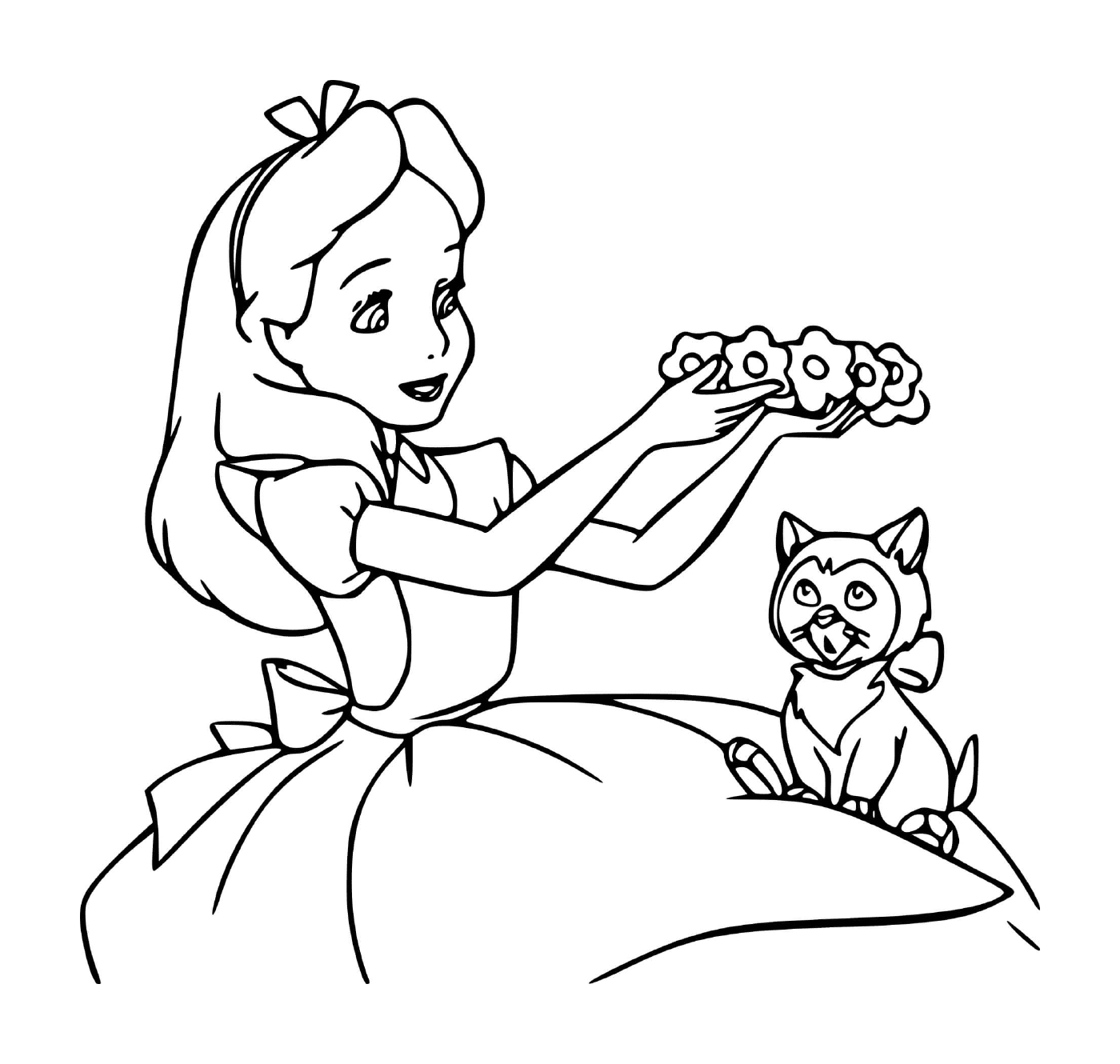  A girl and a cat 