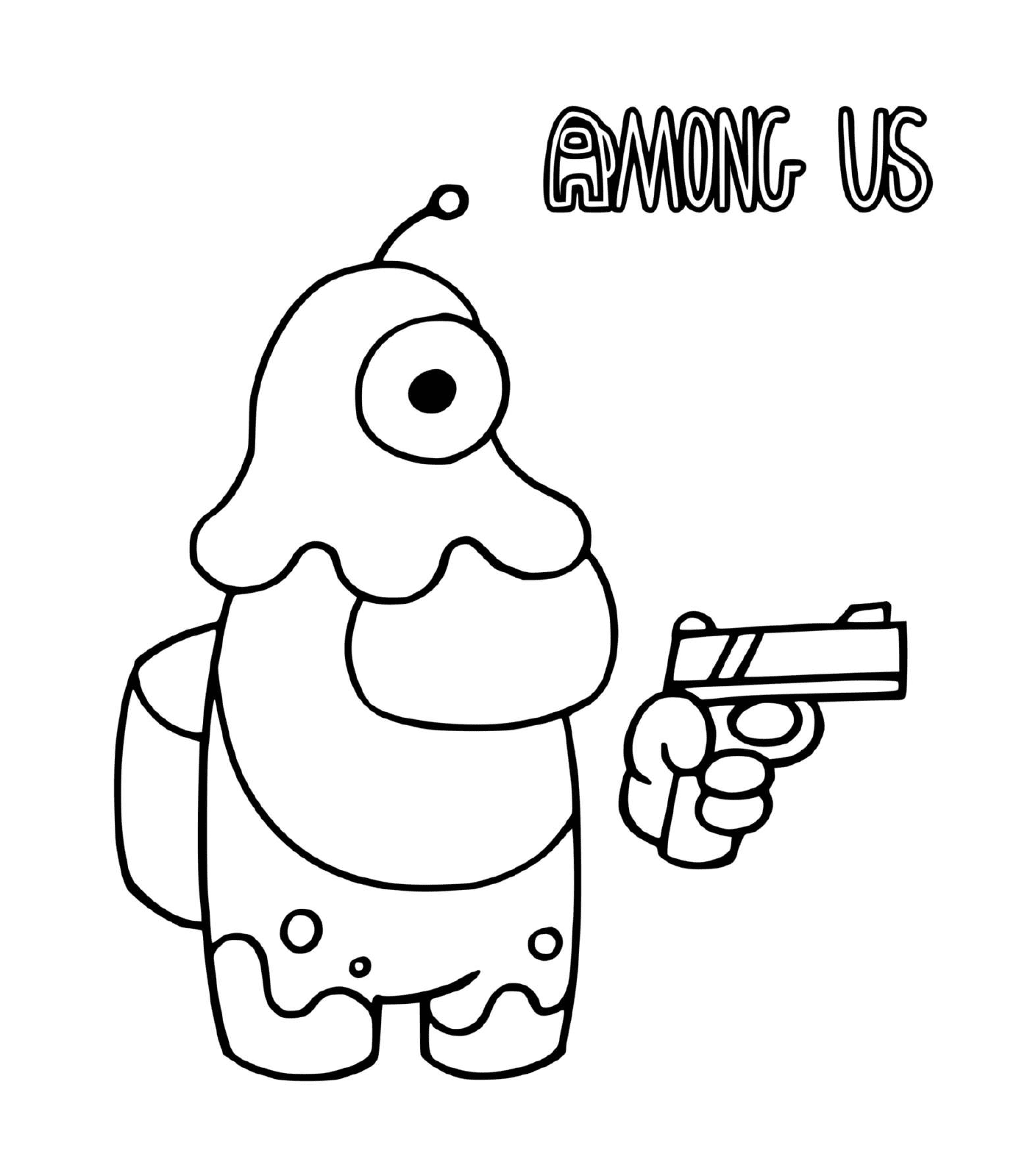  monster holding a gun 