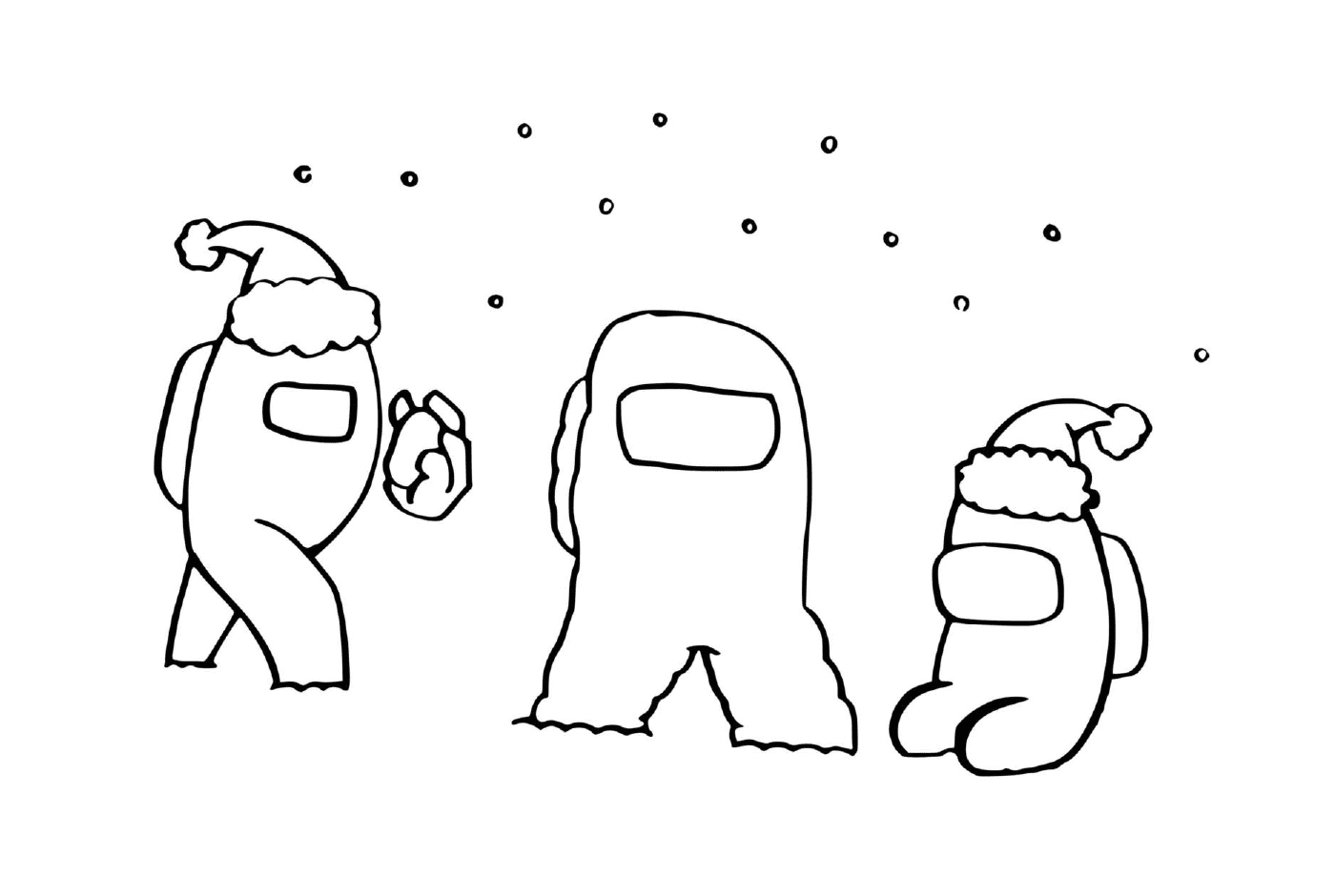  Gruppe von Menschen Seite an Seite im Winter 