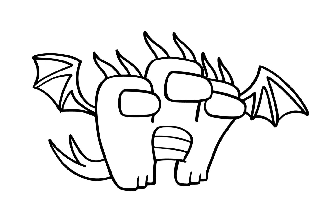  Dreiköpfiges Cartoon-Monster 