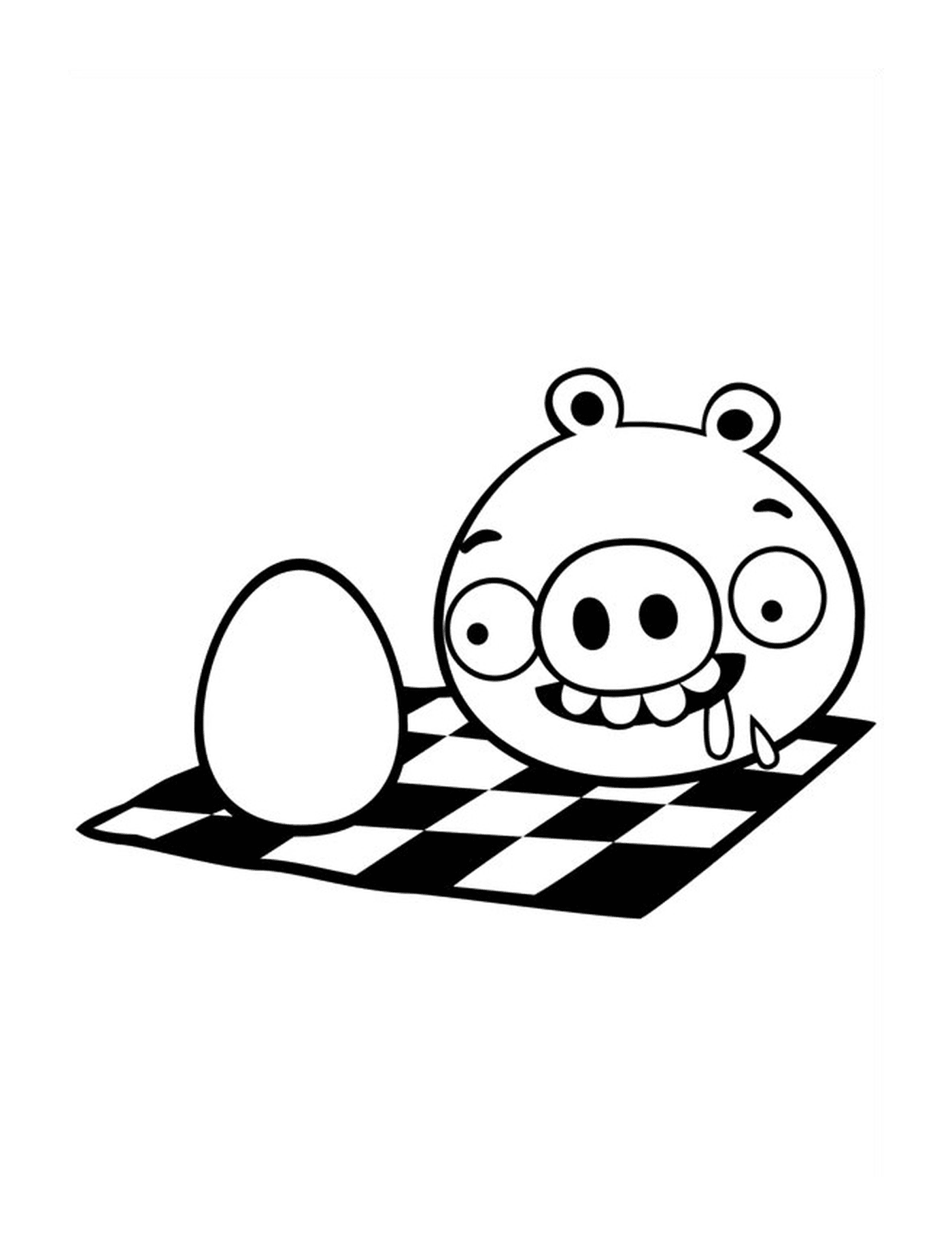  Cerdo Angry Birds quiere comer huevo 