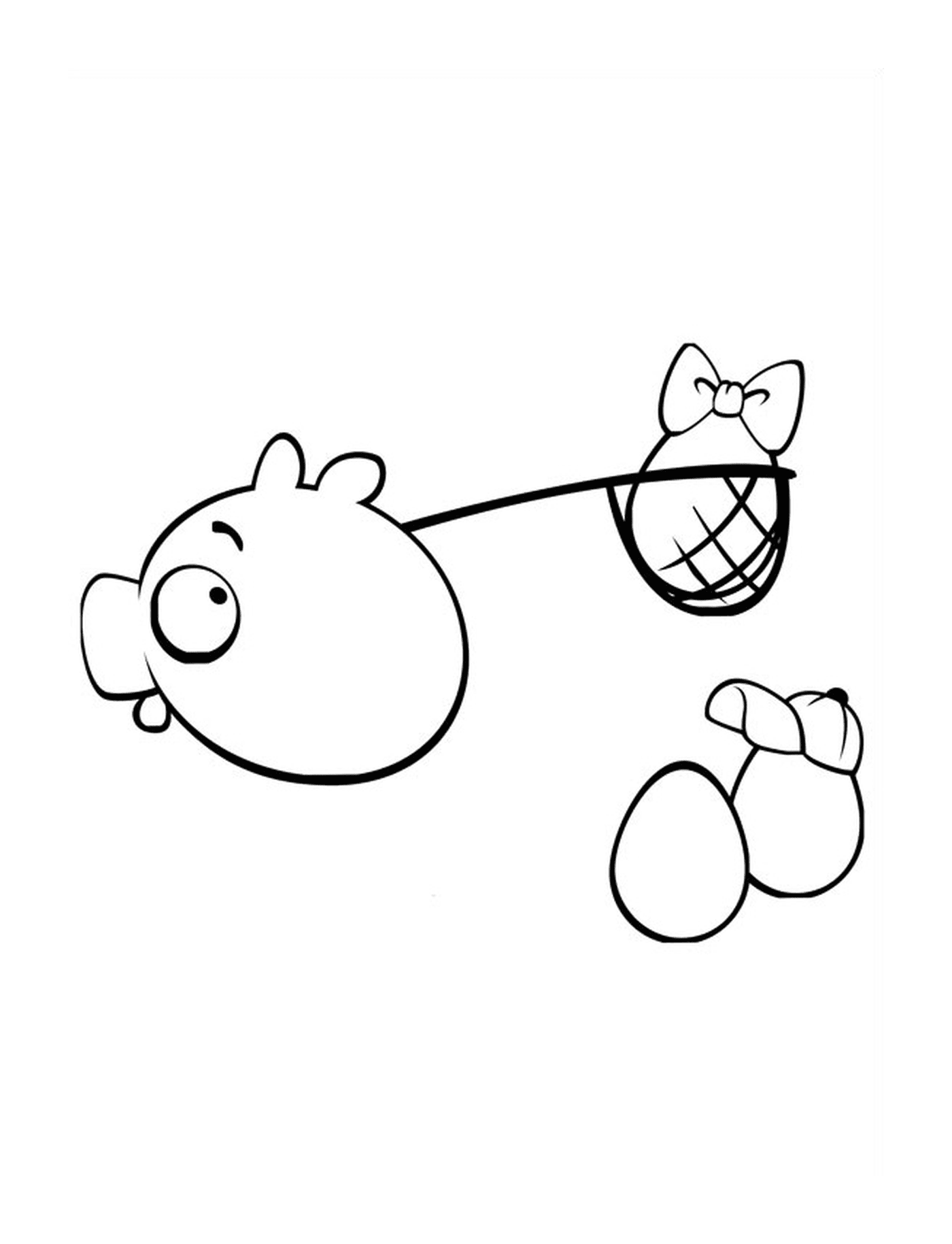  Angry Birds maiale con uovo in rete 