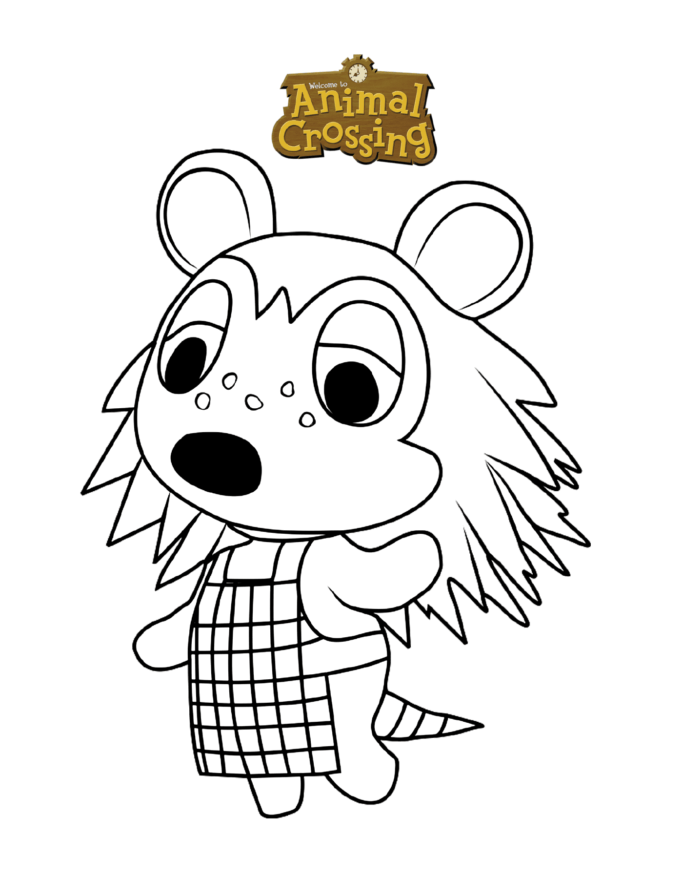  Animal Crossing sand, animal in a coloring book 