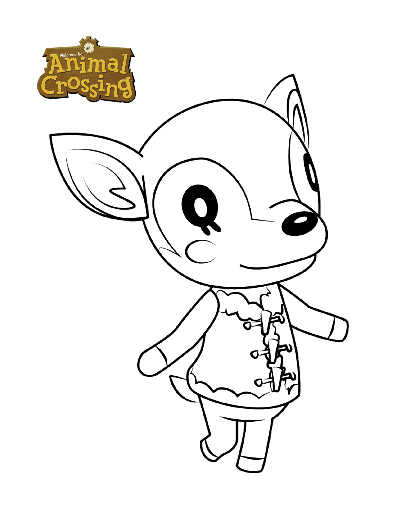  Fauna la deiche, character of Animal Crossing drawn 