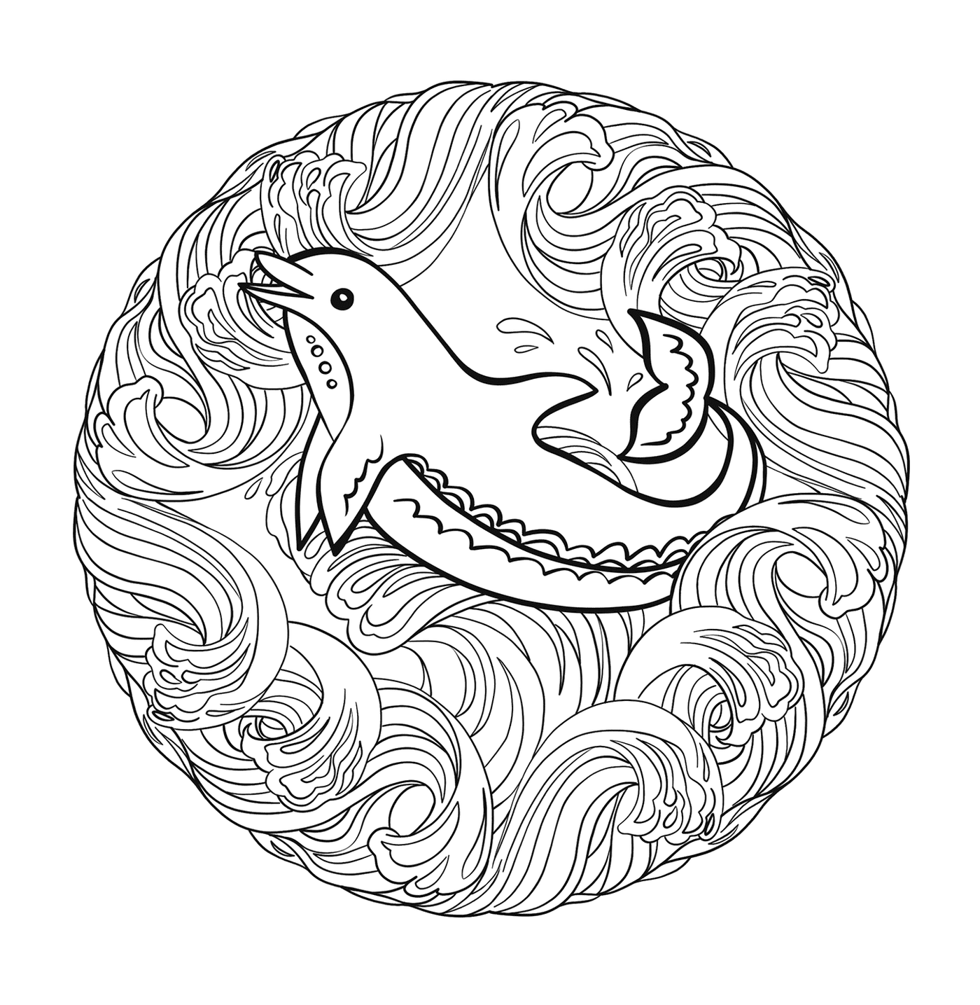  Vogel in einem Mandala 