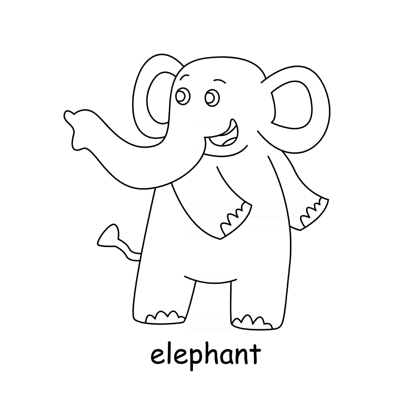  Elefant zeigt nach links 