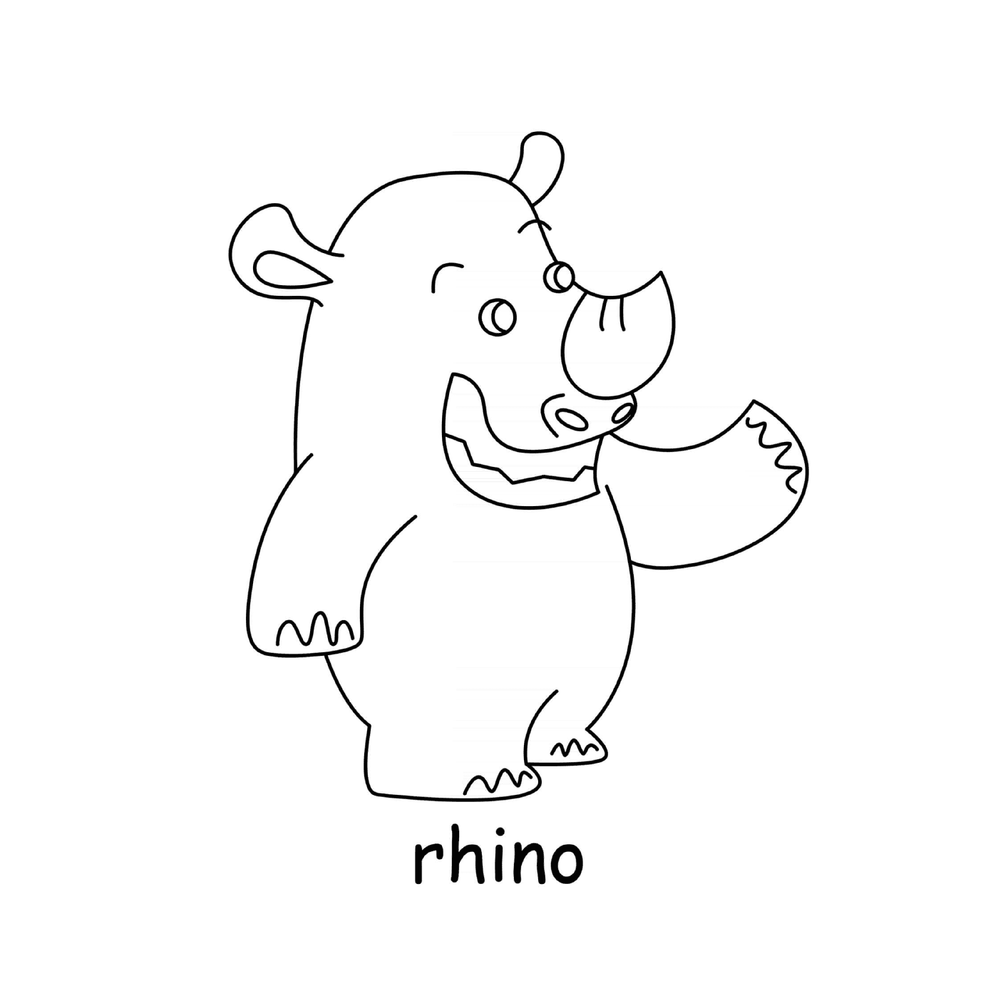  Голова носорога с открытым ртом 