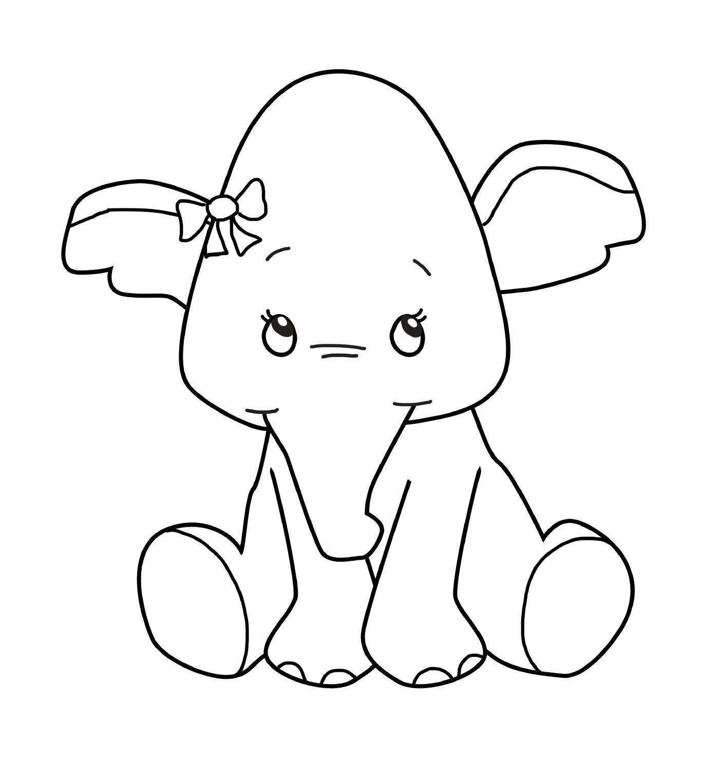  Un elefante bambino con un nodo sulla testa 