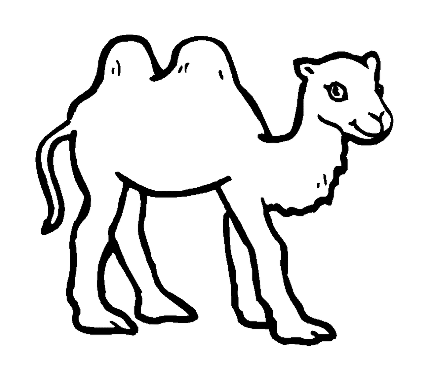  Un camello dibujado en negro 