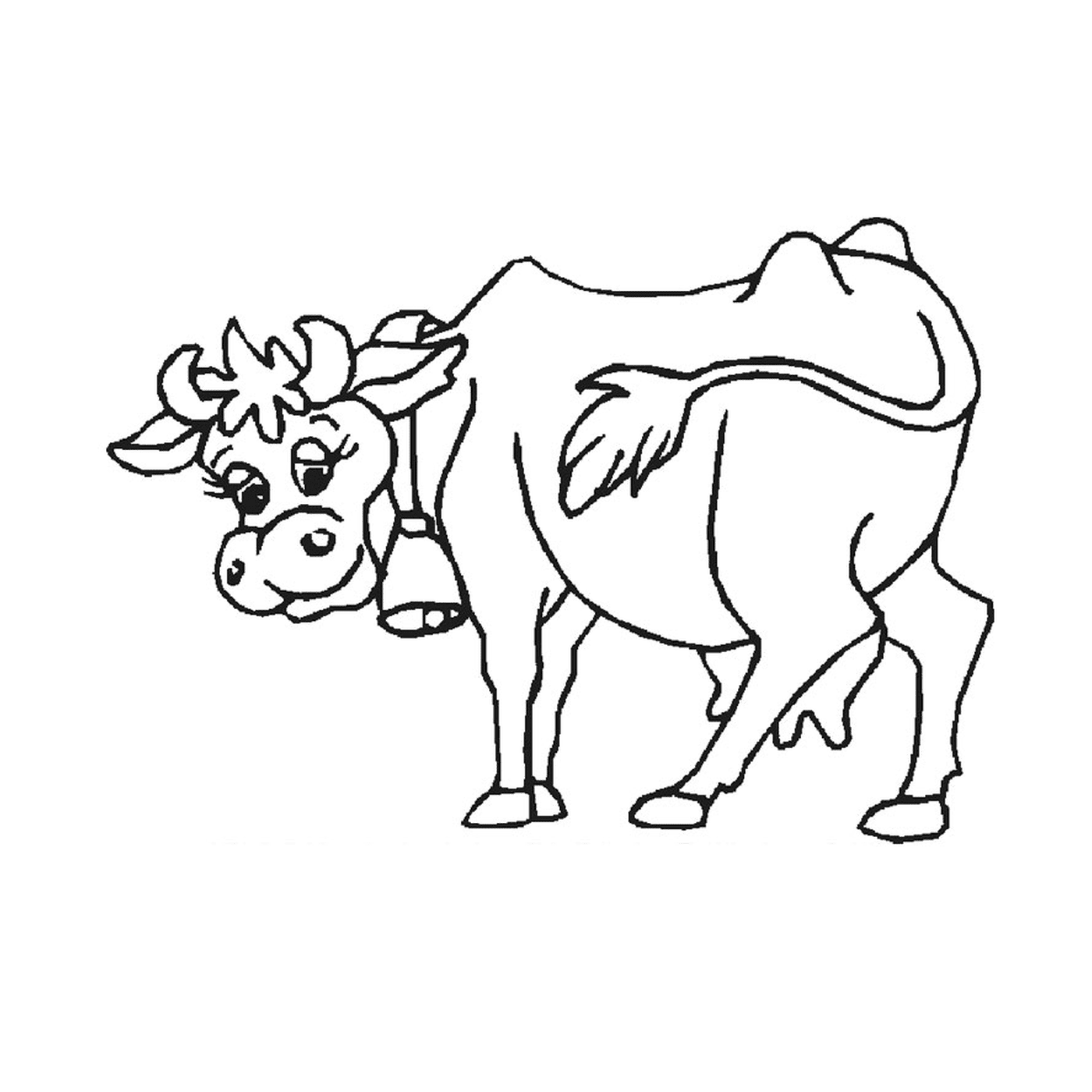  Una vaca de pie 