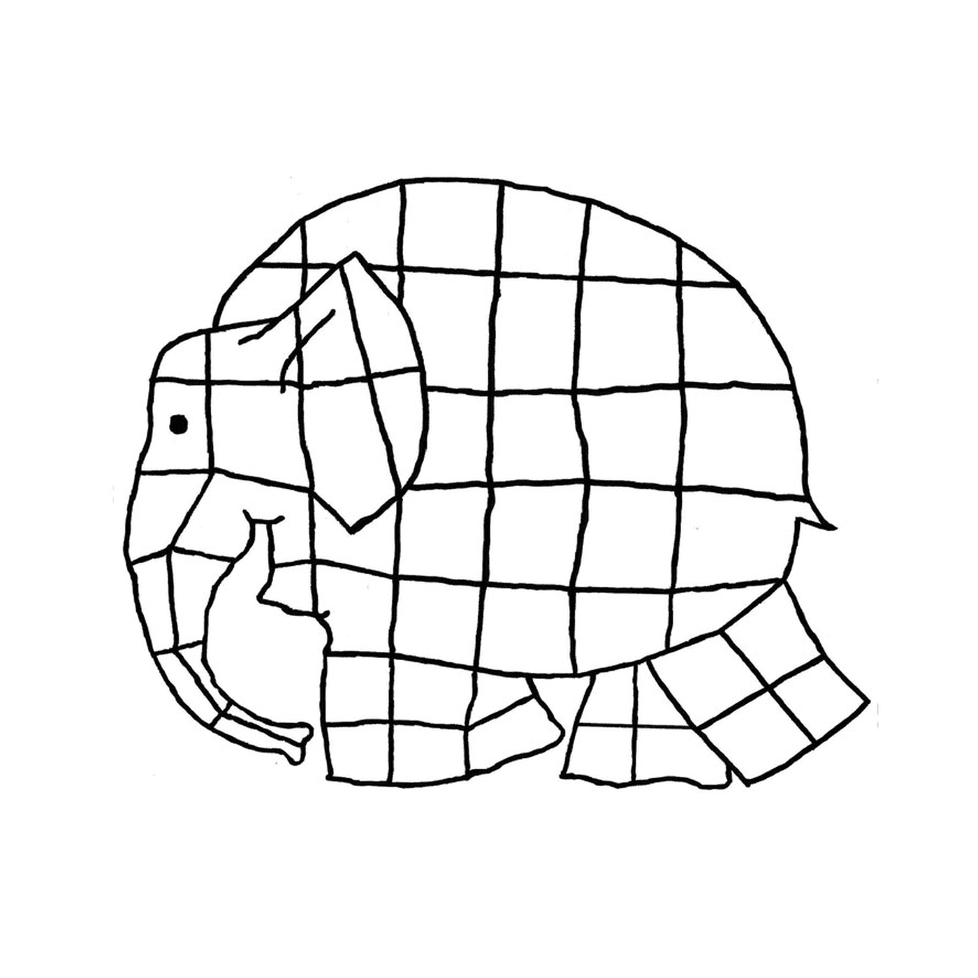  Un elefante hecho de cuadrados 