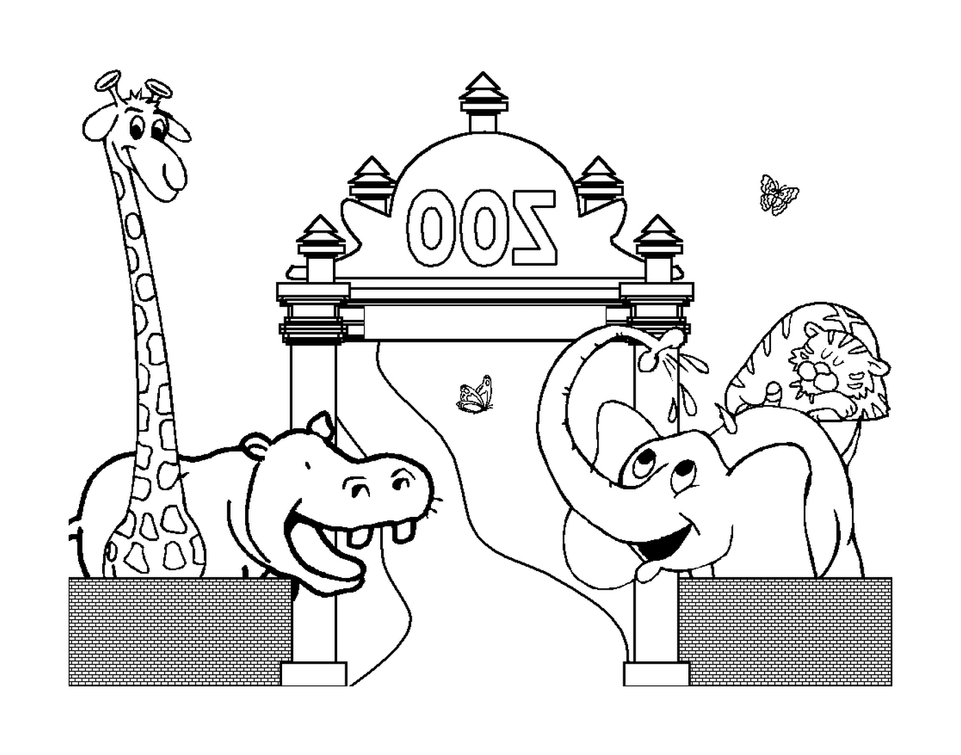  An elephant and a hippopotamus in a pen 