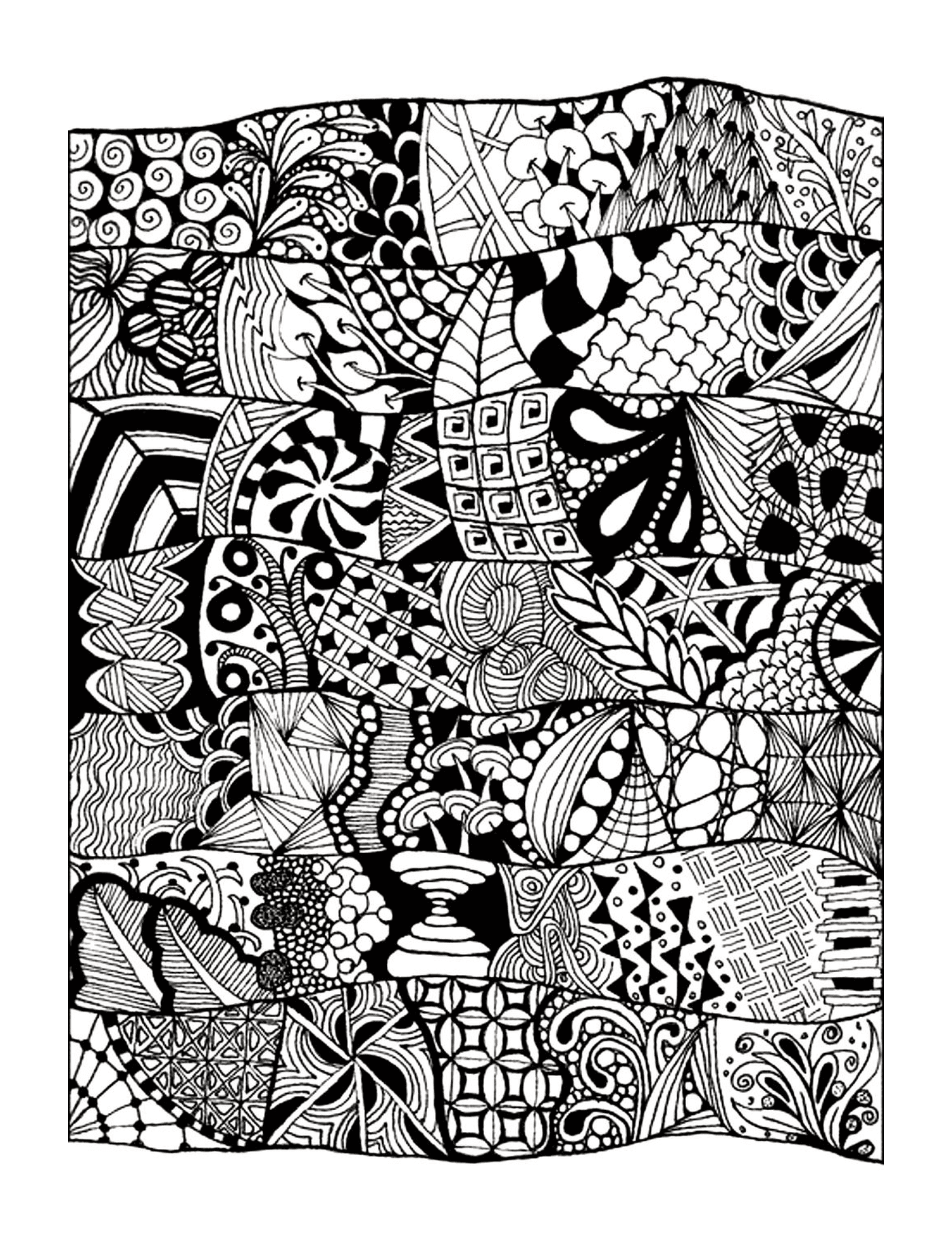  a black and white pattern inspired by the zentangle 