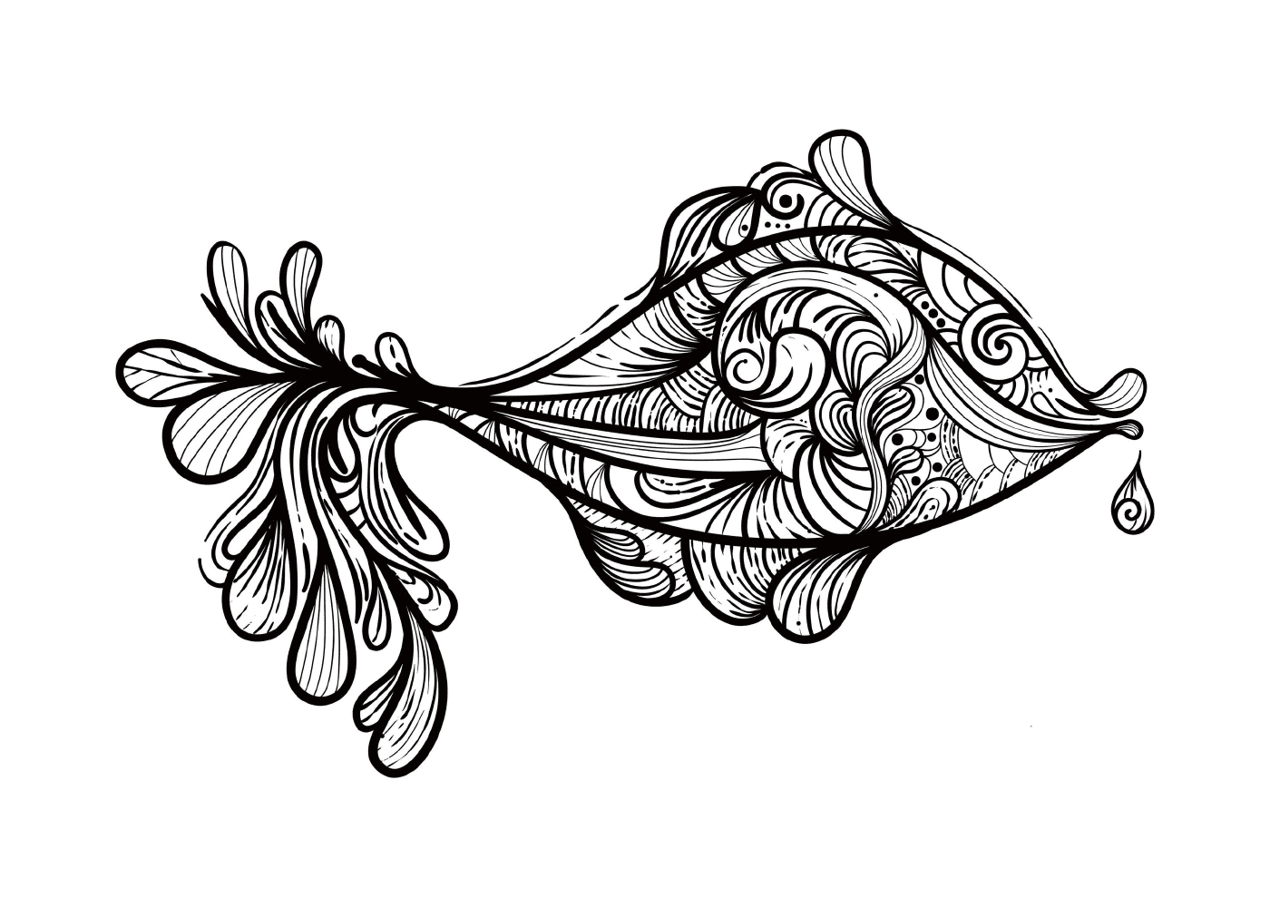  Fish with swirling patterns 