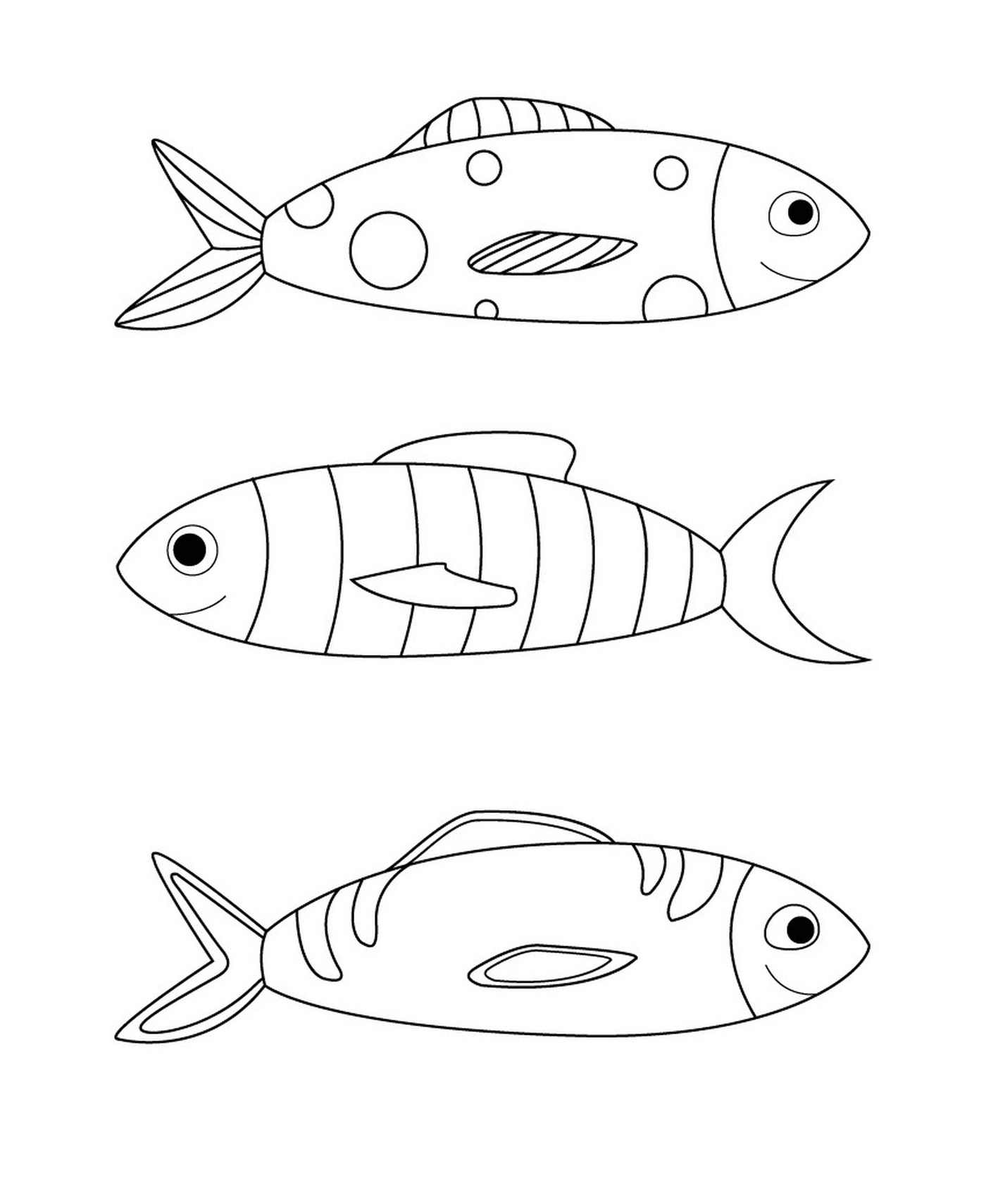  Set di tre pesci 