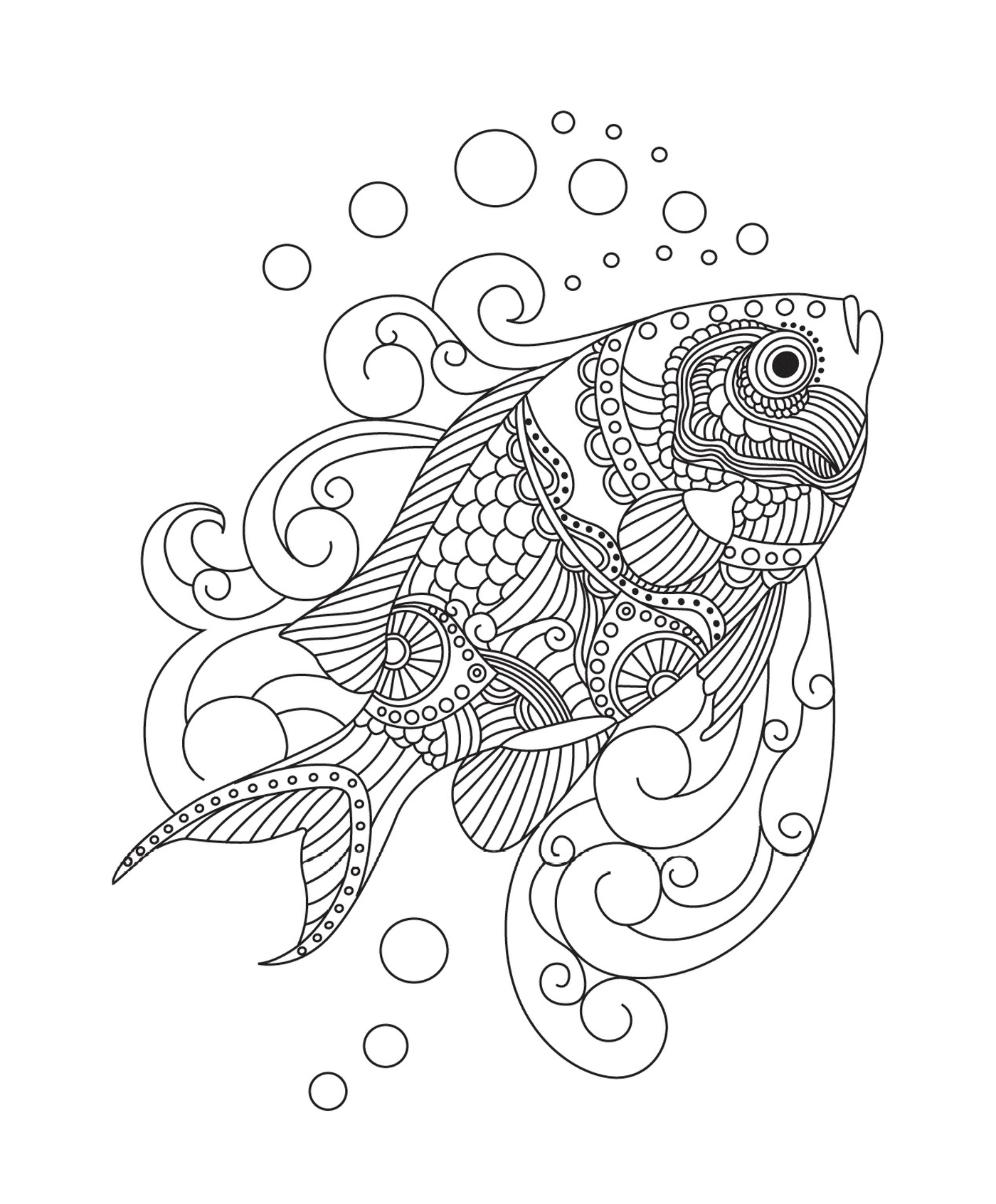  April Mandala Fisch für Erwachsene 