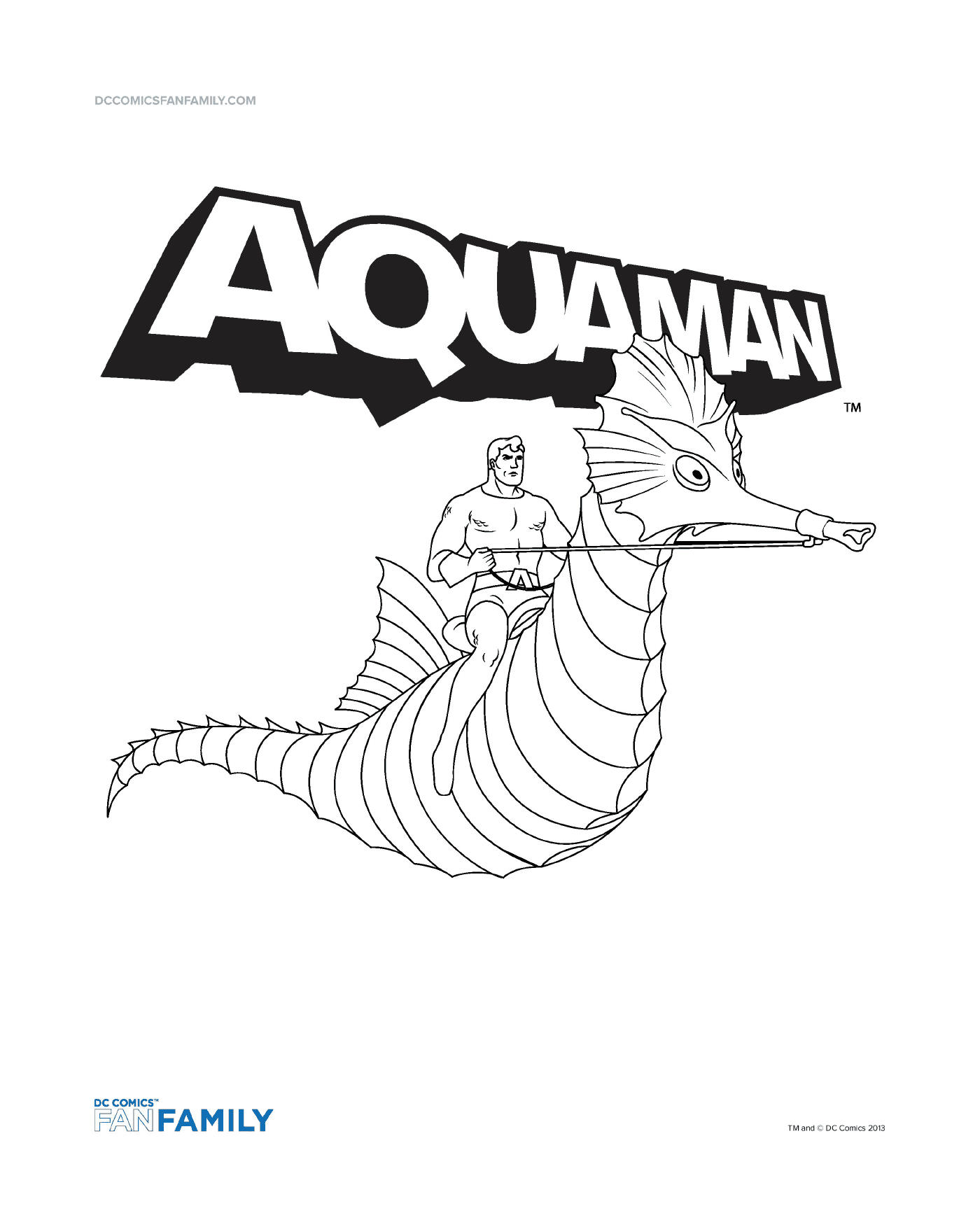  Aquaman montando un caballito de mar 