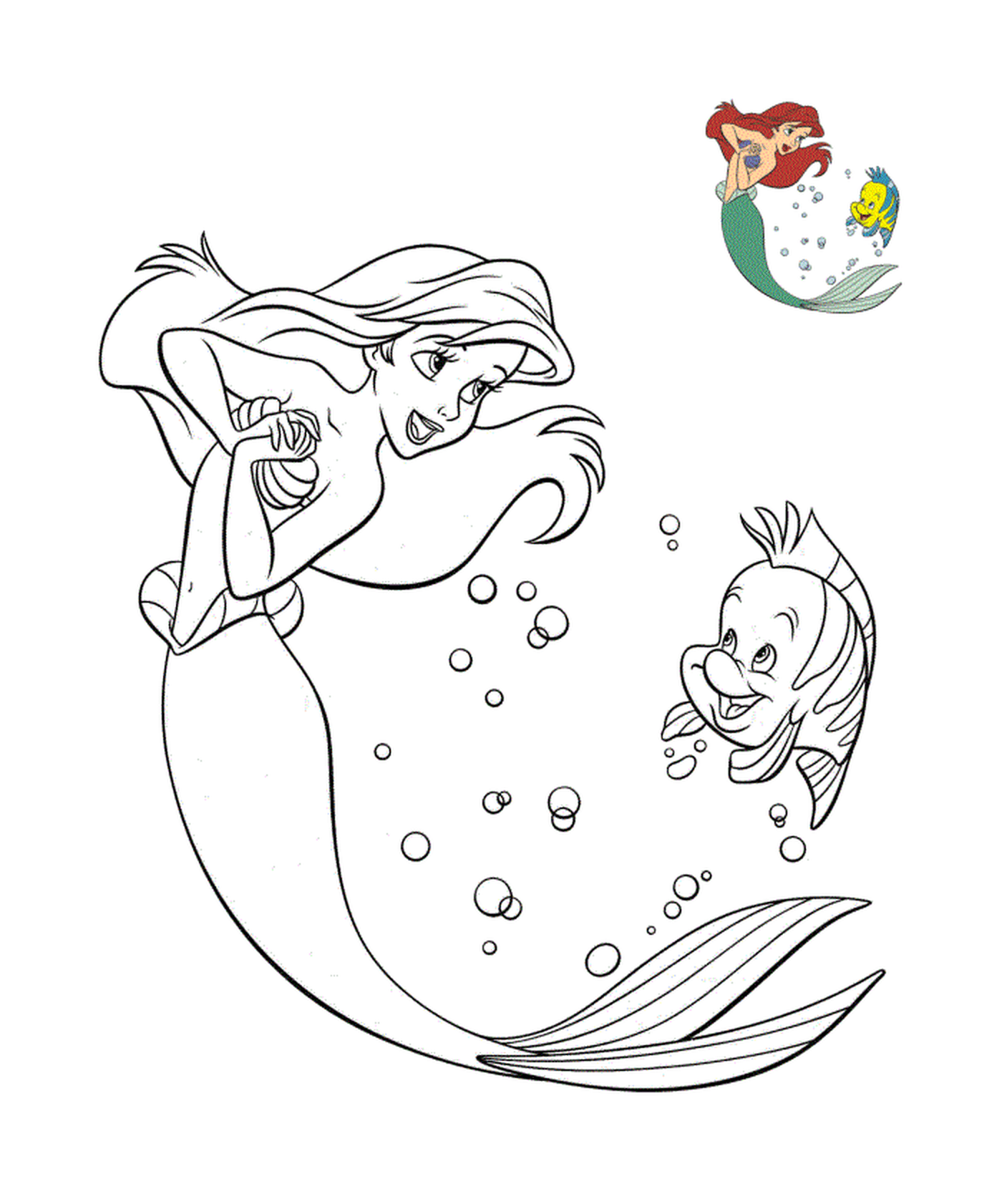  Eine kleine Meerjungfrau und ein gefärbter Fisch 