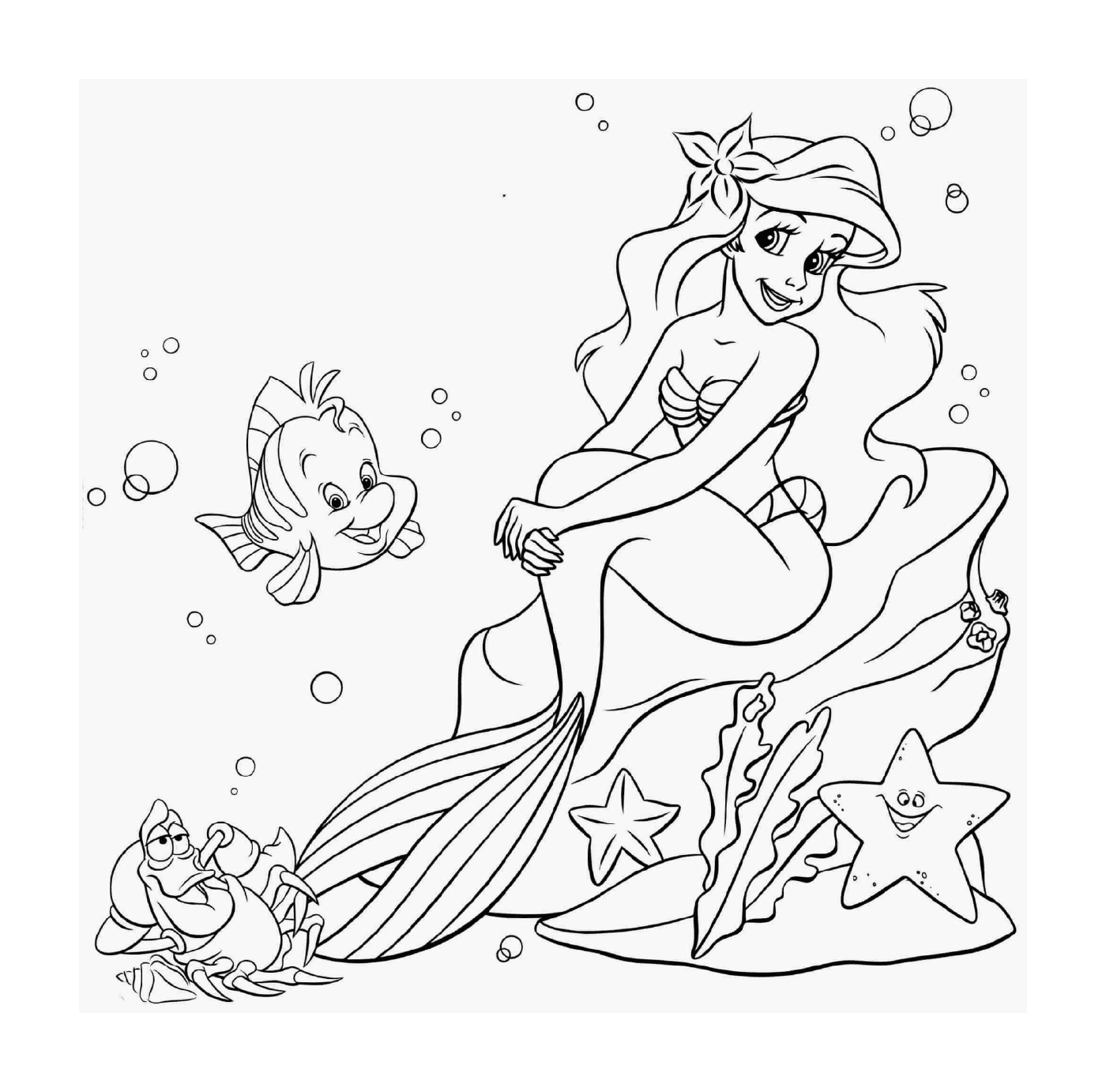  La princesa Ariel vive bajo el mar con su padre 