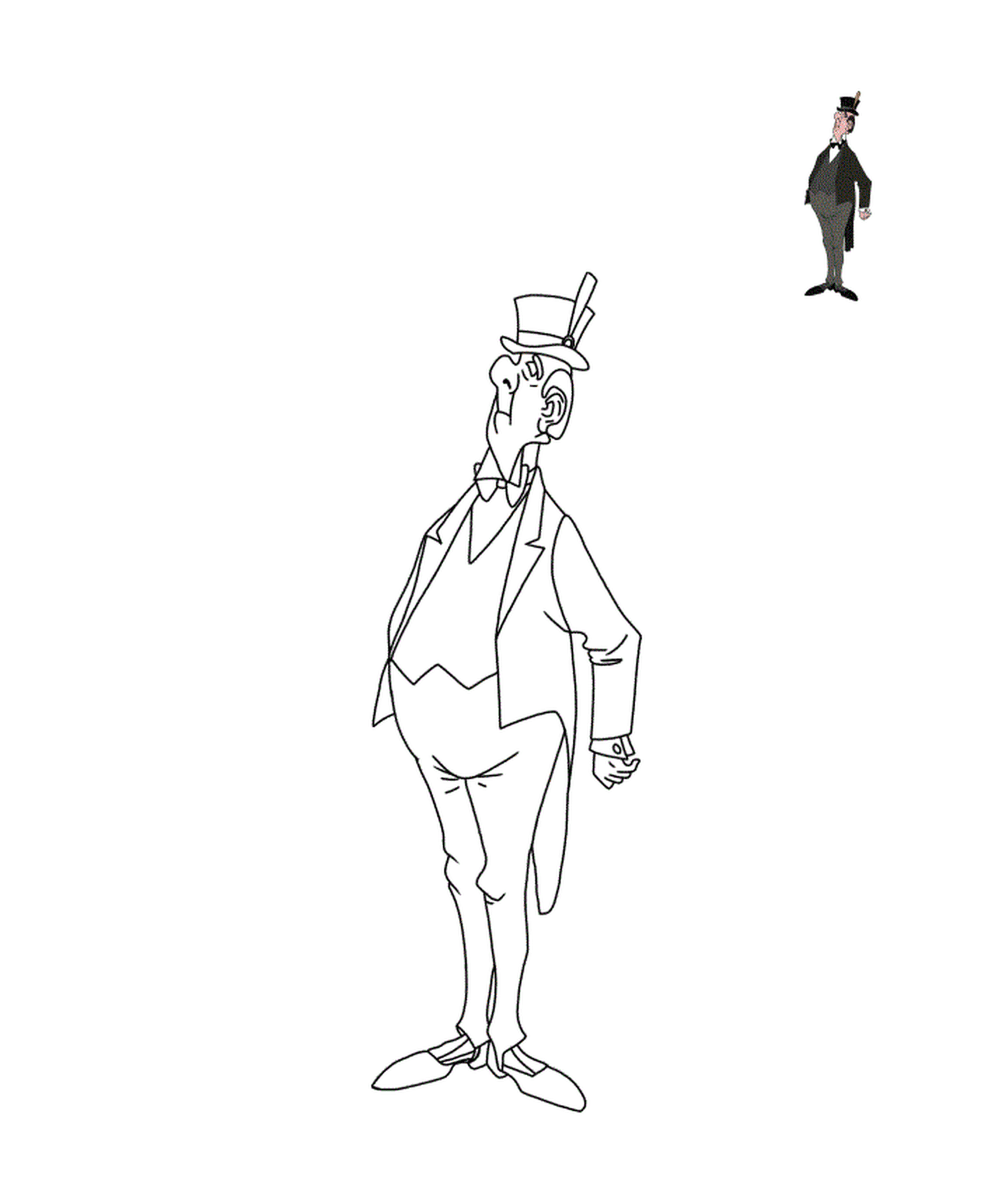  Человек с верхней шляпой и костюмом 