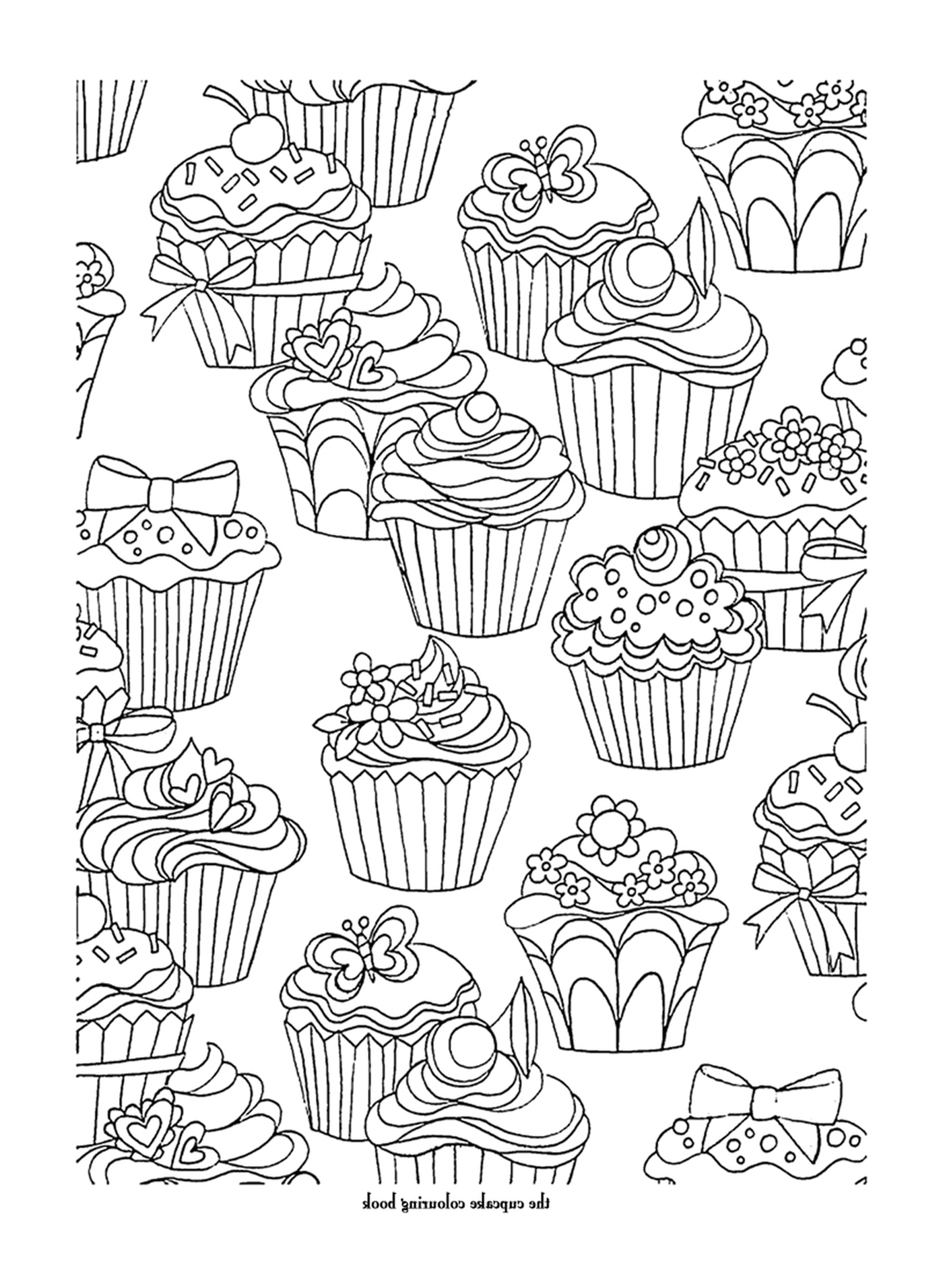  a pattern of many cupcakes 