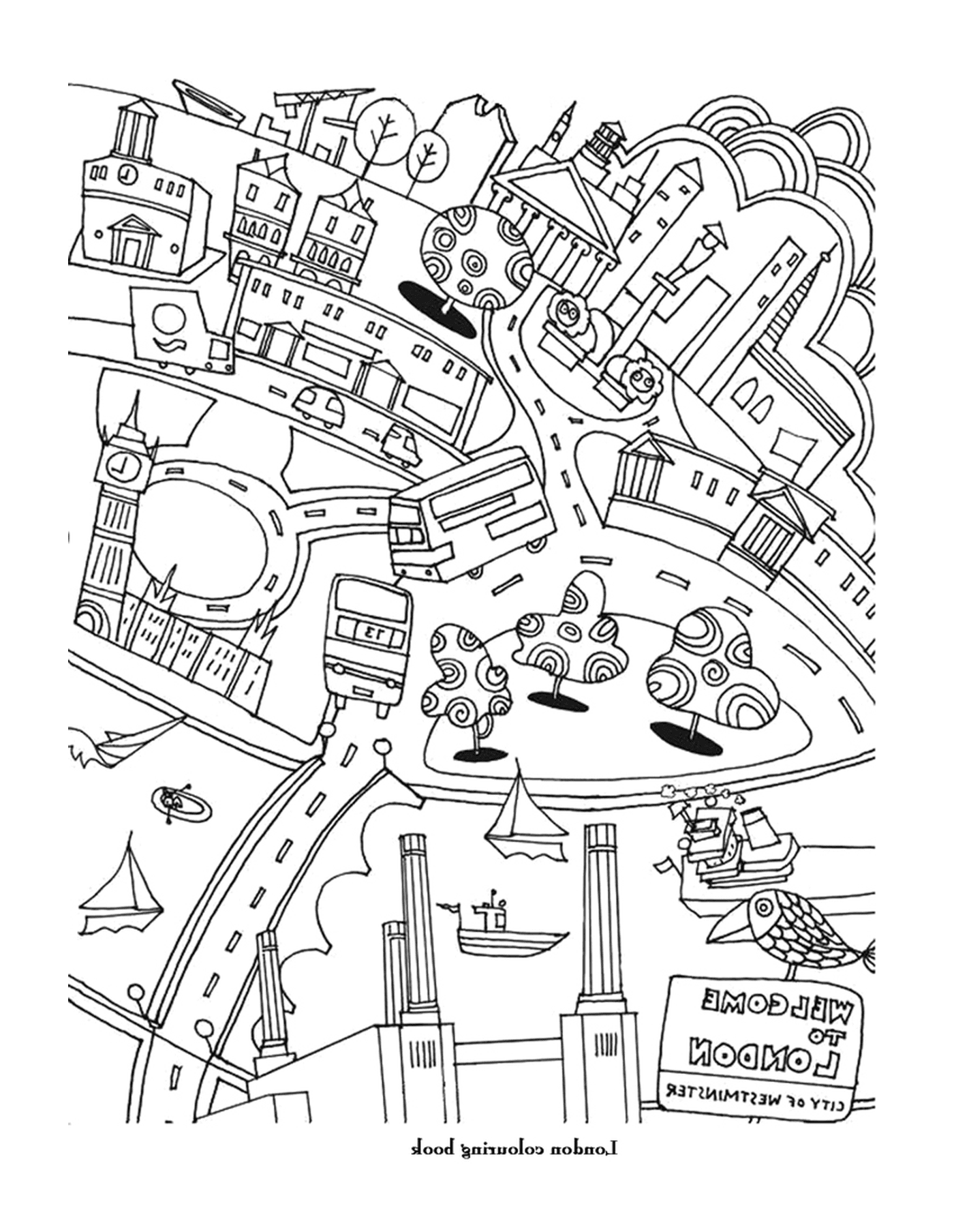  un mapa de una ciudad 