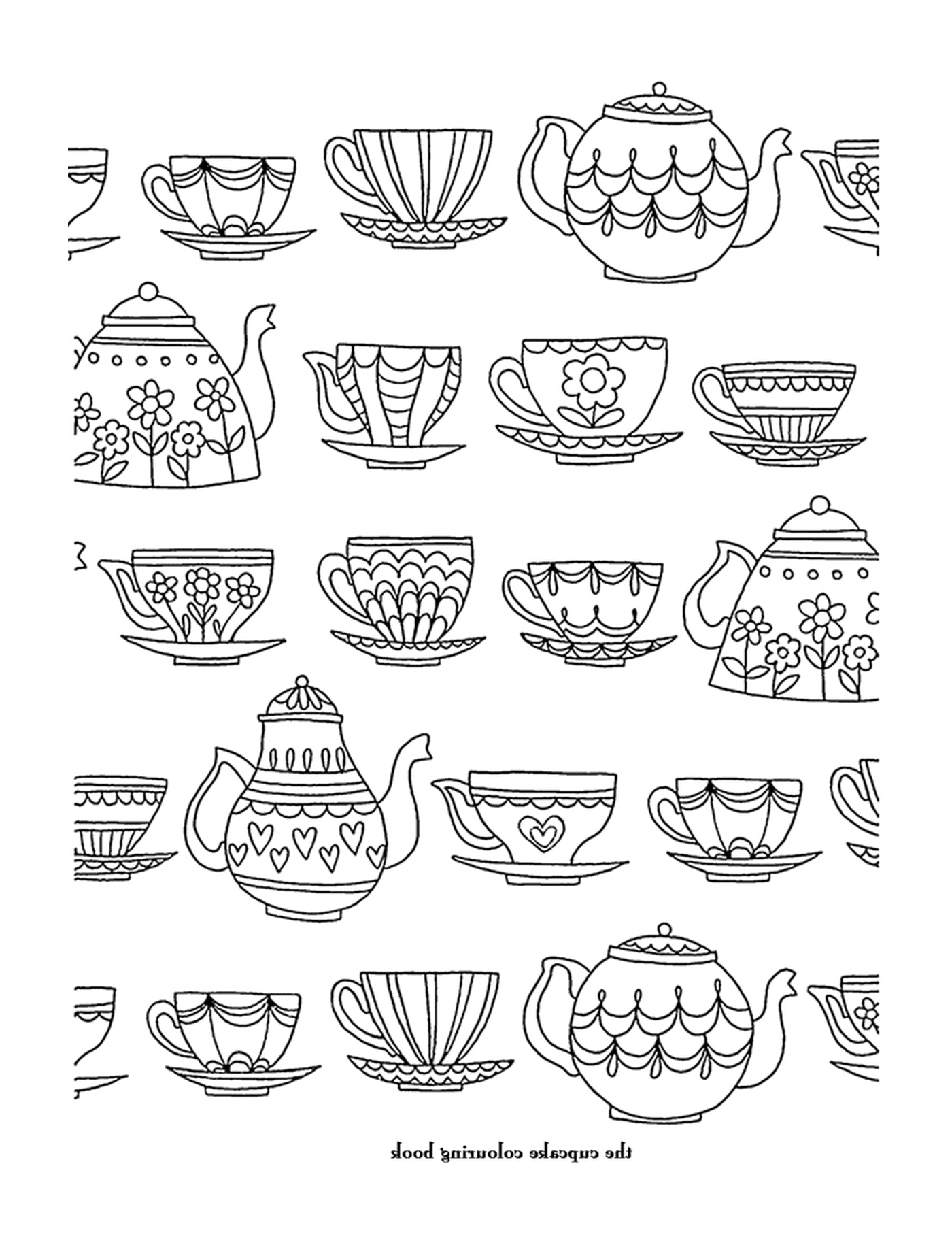  Un modello di tazze e teiere 