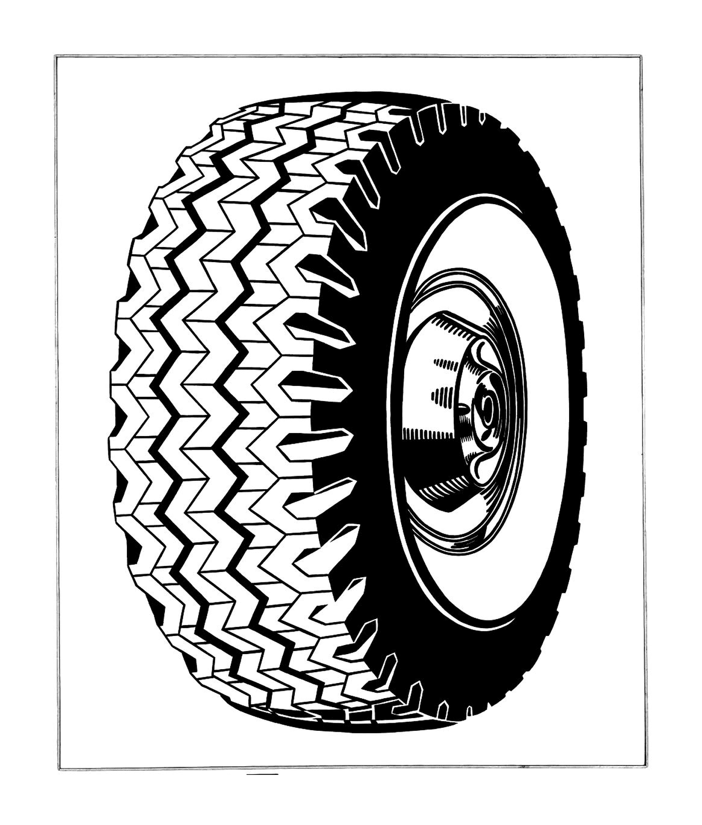  a car wheel on a white background 
