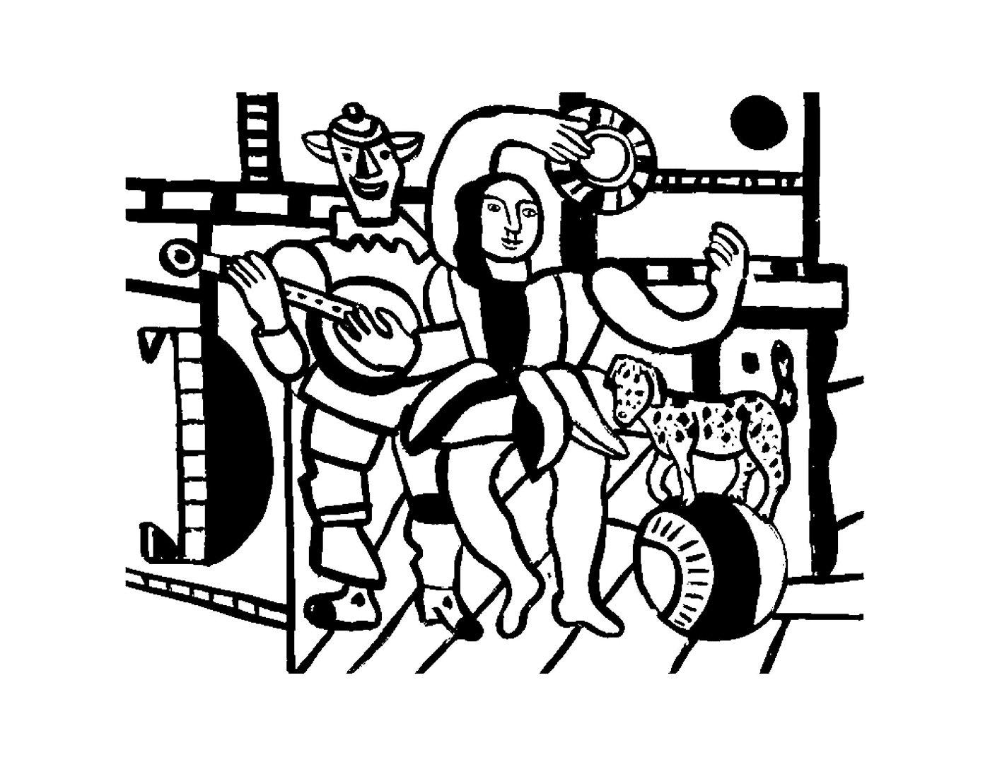  two people and a dog according to Fernand Léger 