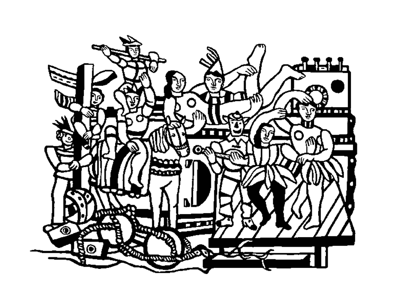  un gruppo di persone secondo La Grande Parade de Fernand Léger 