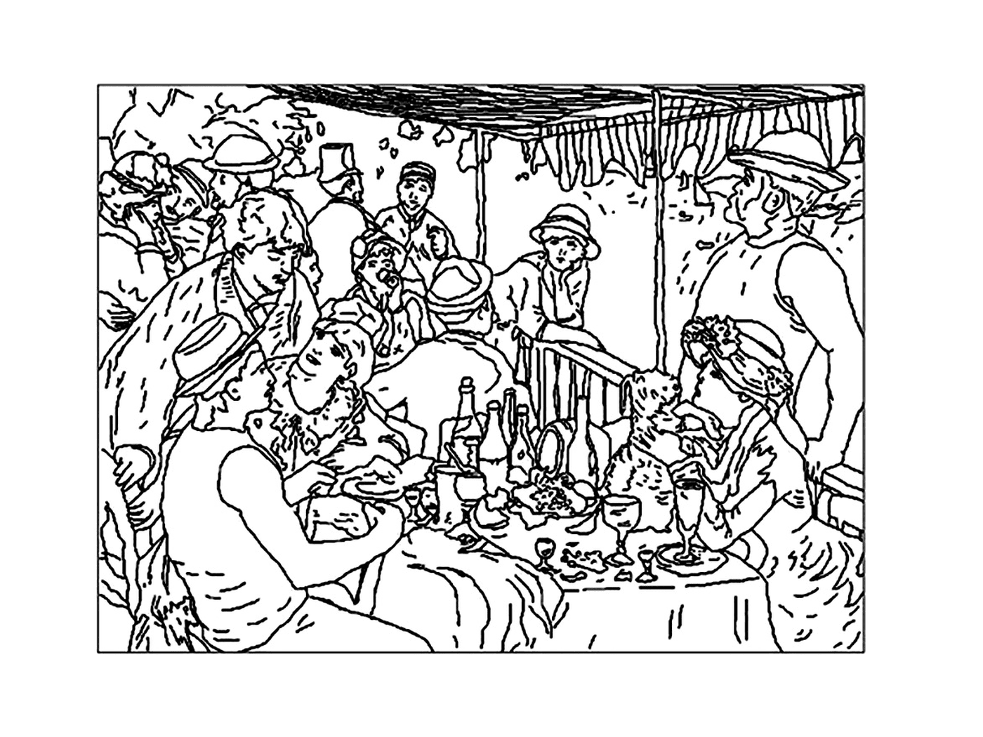  personas sentadas alrededor de una mesa según Renoir 